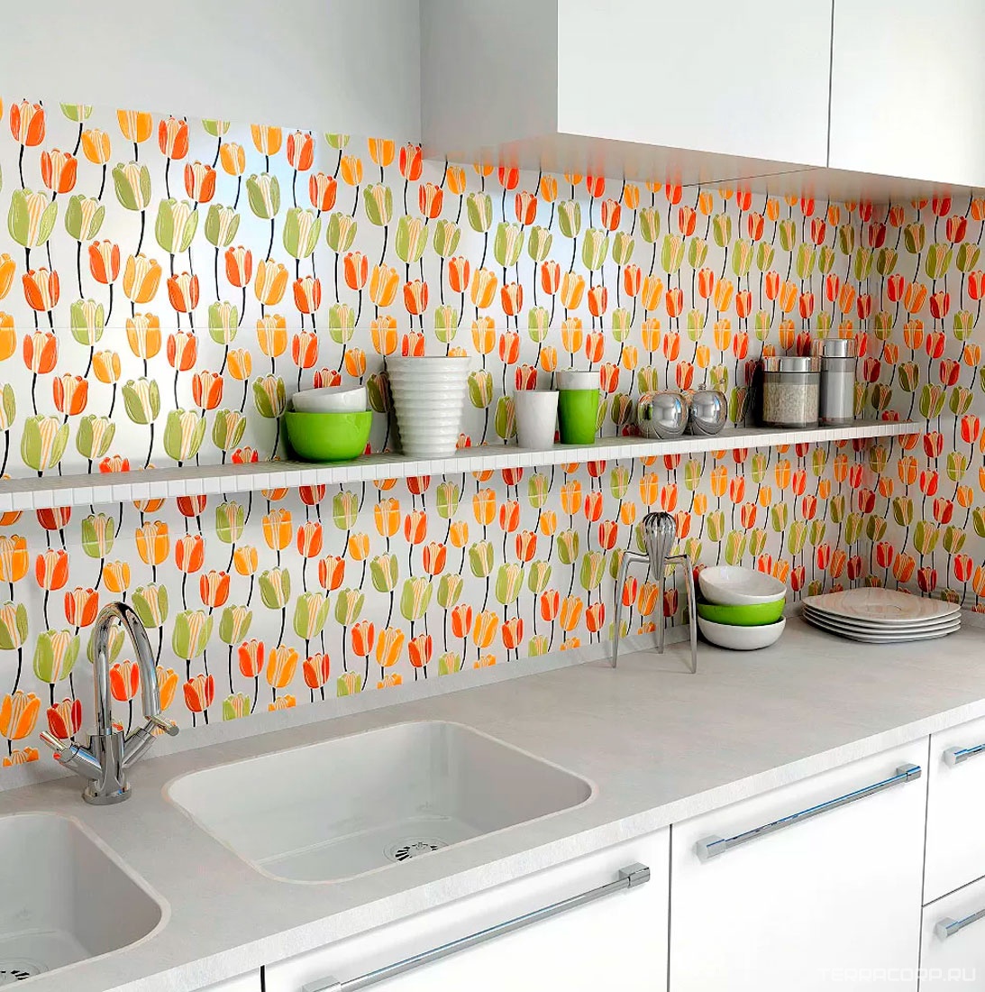 Керамическая плитка Kerama Marazzi Флора Декор Тюльпан ZZl20х30 Комбинированный, фото 1