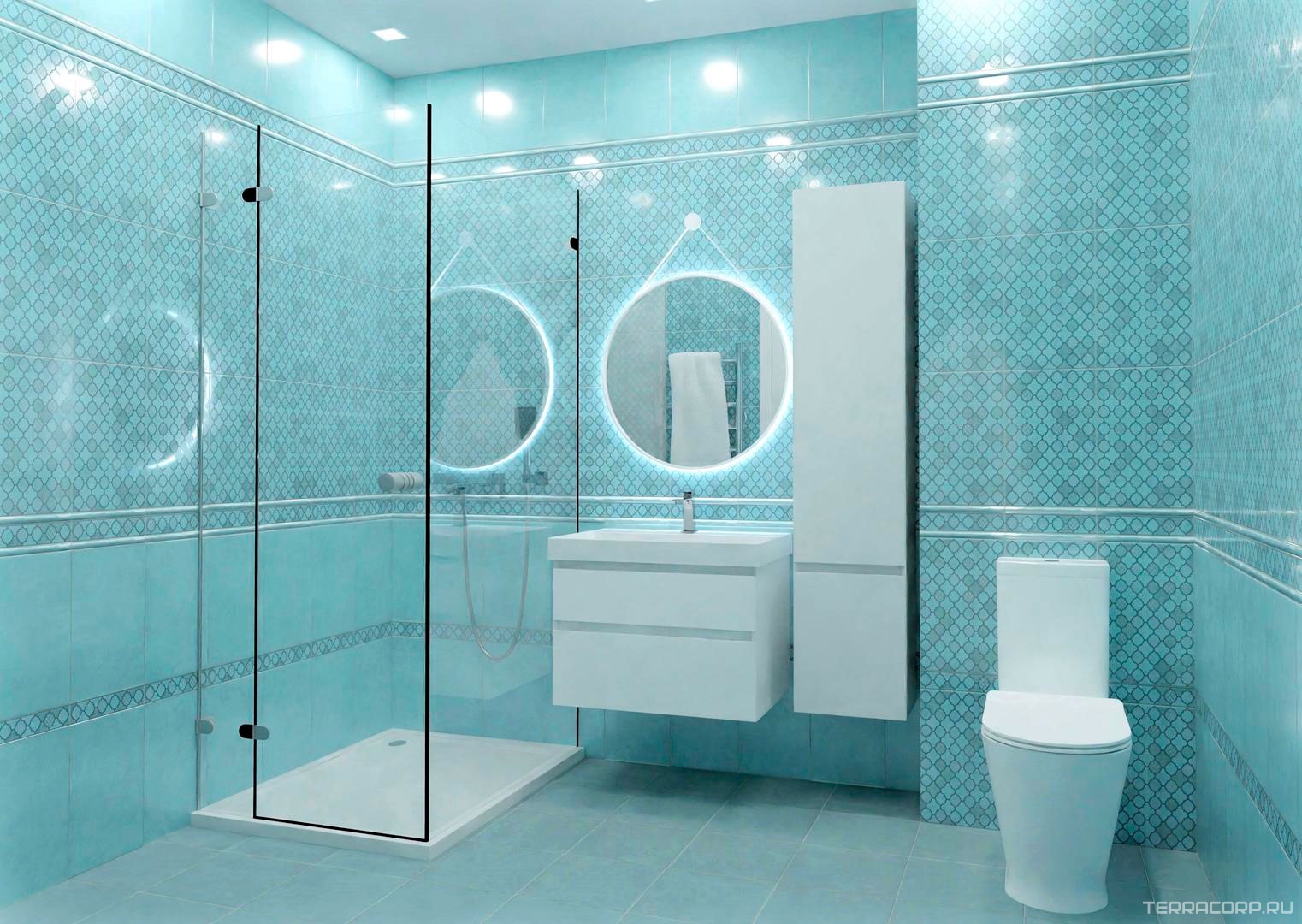 Керамическая плитка Kerama Marazzi Фоскари бирюзовый ZZ25x40 Голубой, фото 4