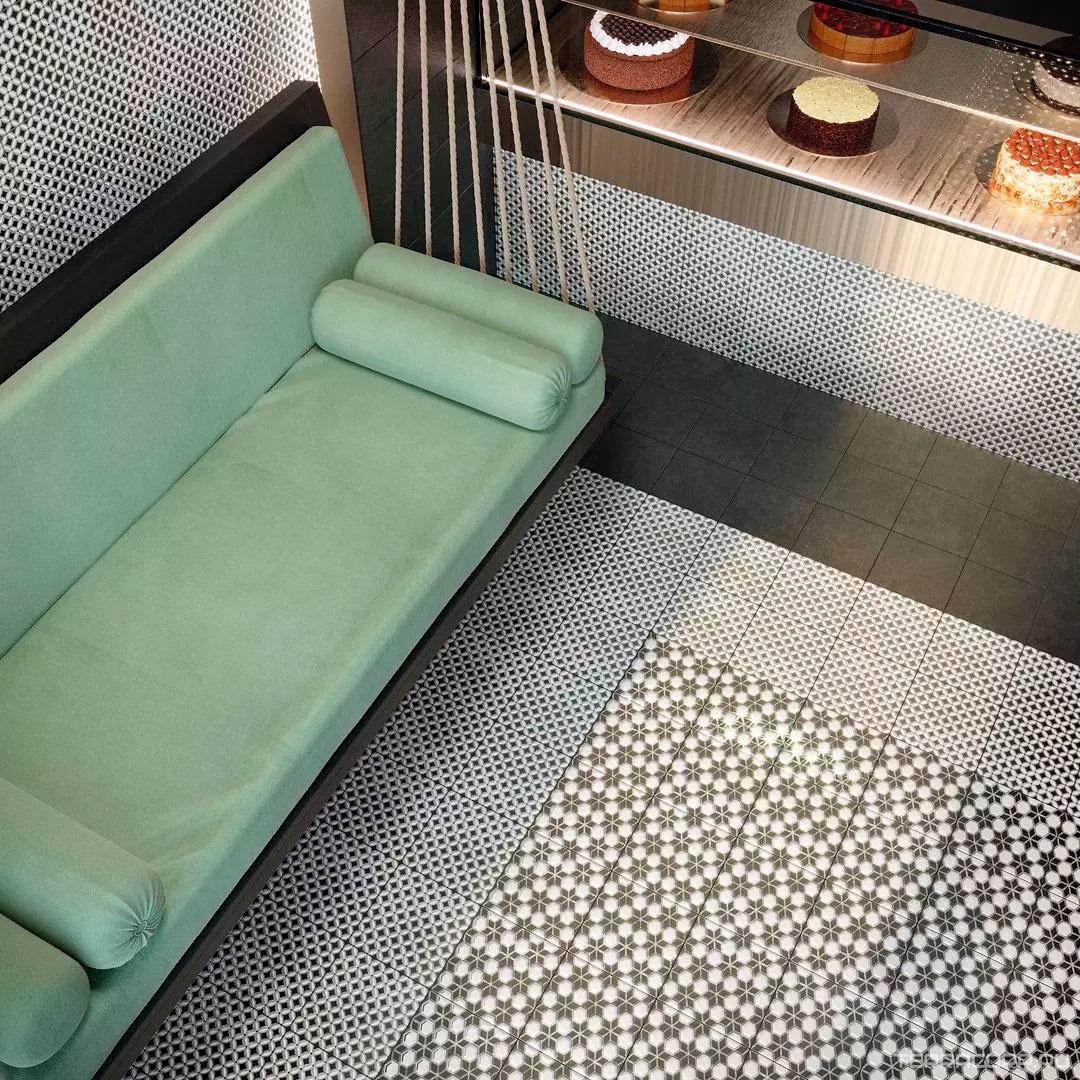 Керамогранит Kerama Marazzi Фреджио Декор 2 черно-белый20x20 Черный, фото 4