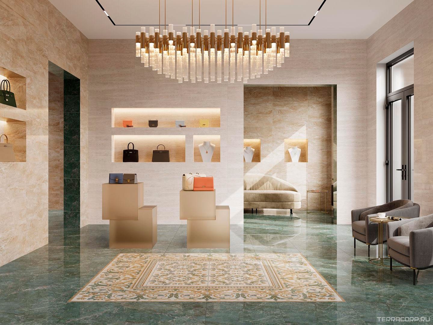 Керамогранит Kerama Marazzi Эвора зеленый лаппатированный обрезной 60х60 Зеленый, фото 4