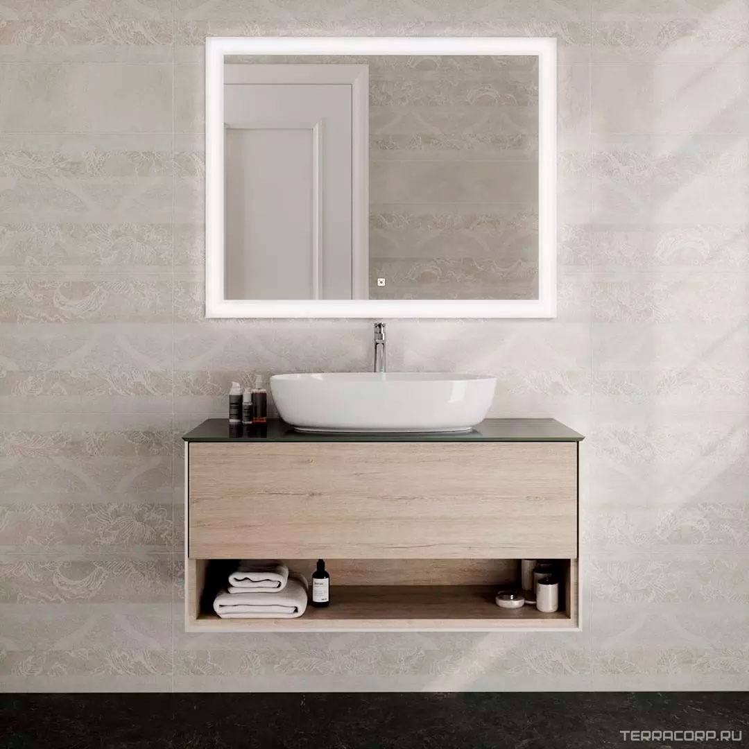 Керамическая плитка Kerama Marazzi Эскориал Декор серый обрезной 40x120 Серый, фото 4