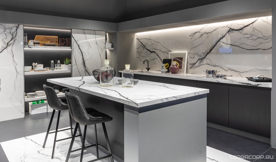 Керамогранит Florim B&W Marble Breach High-Glossy Ret 60X120 Серый, фото 4
