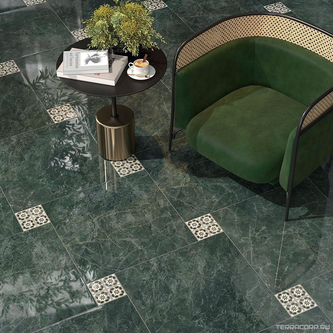 Керамогранит Kerama Marazzi Серенада зелёный лаппатированный обрезной 60x60 Зеленый, фото 4