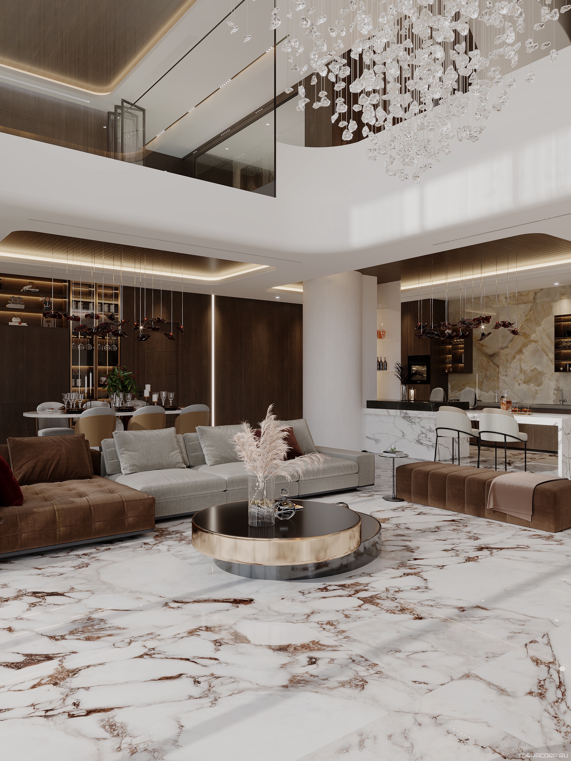 Керамогранит FMAX FMAX 120x270 Bulgari 6 mm glossy 120x270 Белый, фото 1
