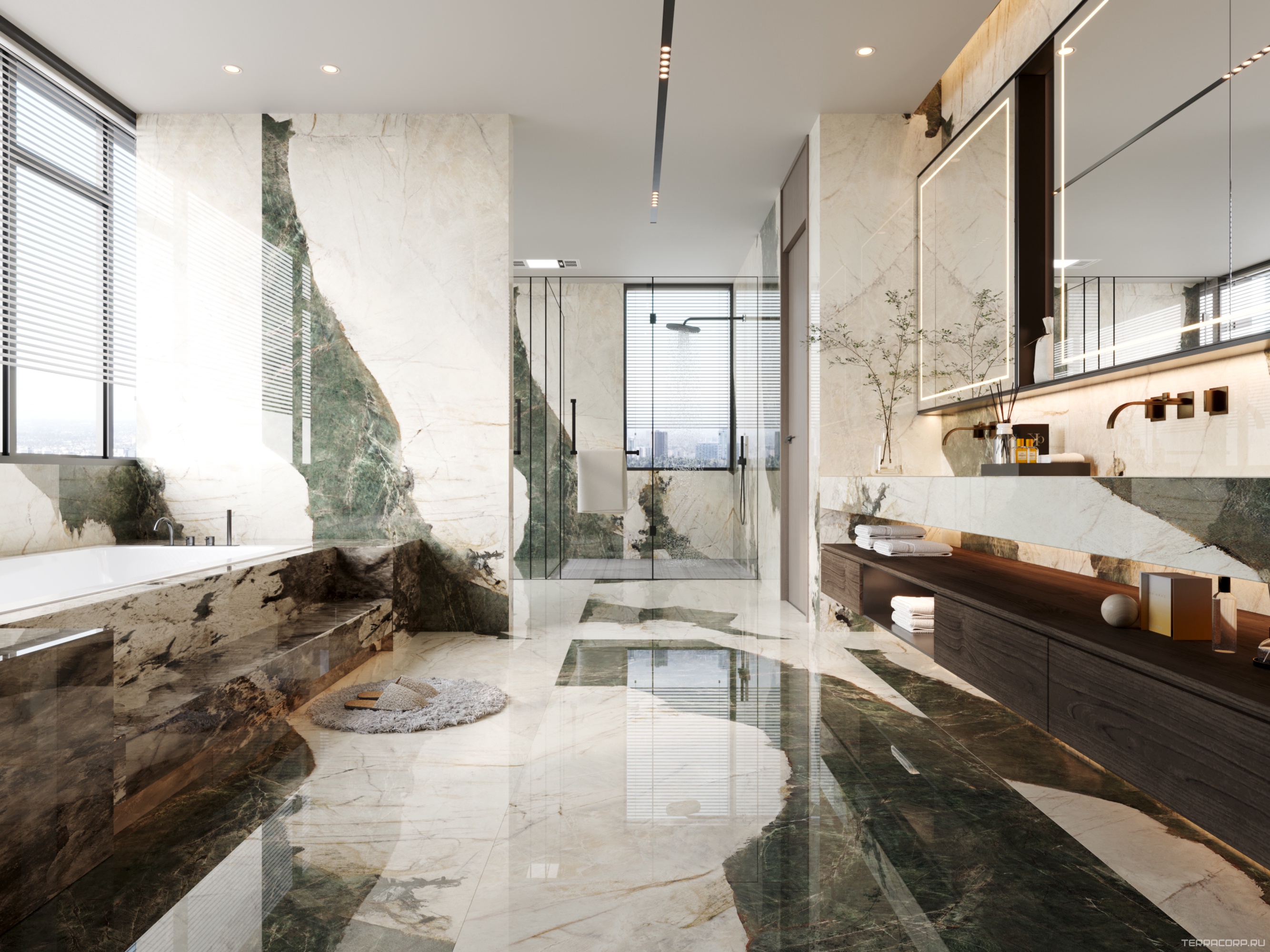 Керамогранит FMAX FMAX 120x270 Venetian Green 6mm glossy 120x270 Комбинированный, фото 1
