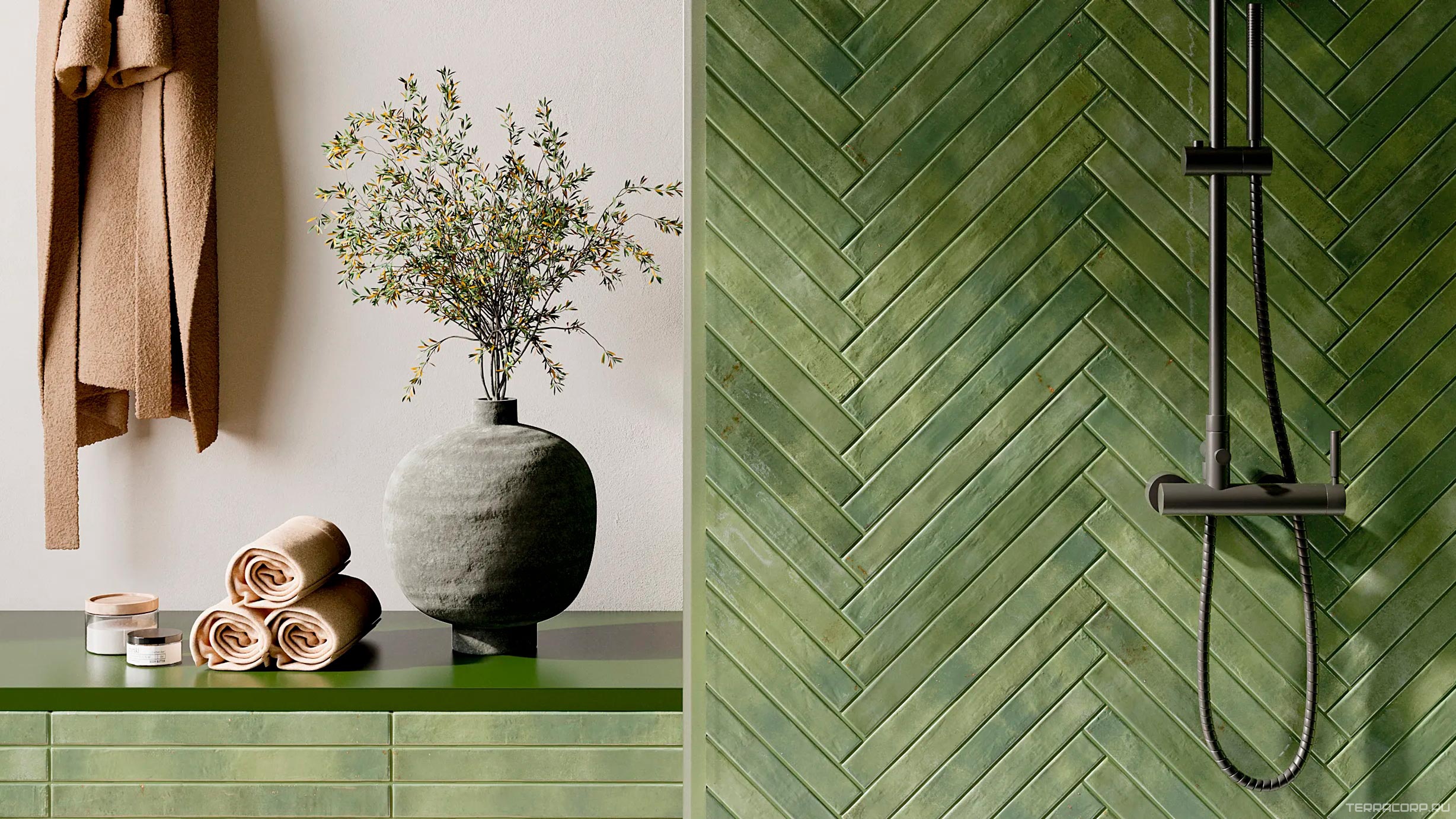 Керамогранит Sadon Colors Green 4,8x45 Зеленый, фото 1