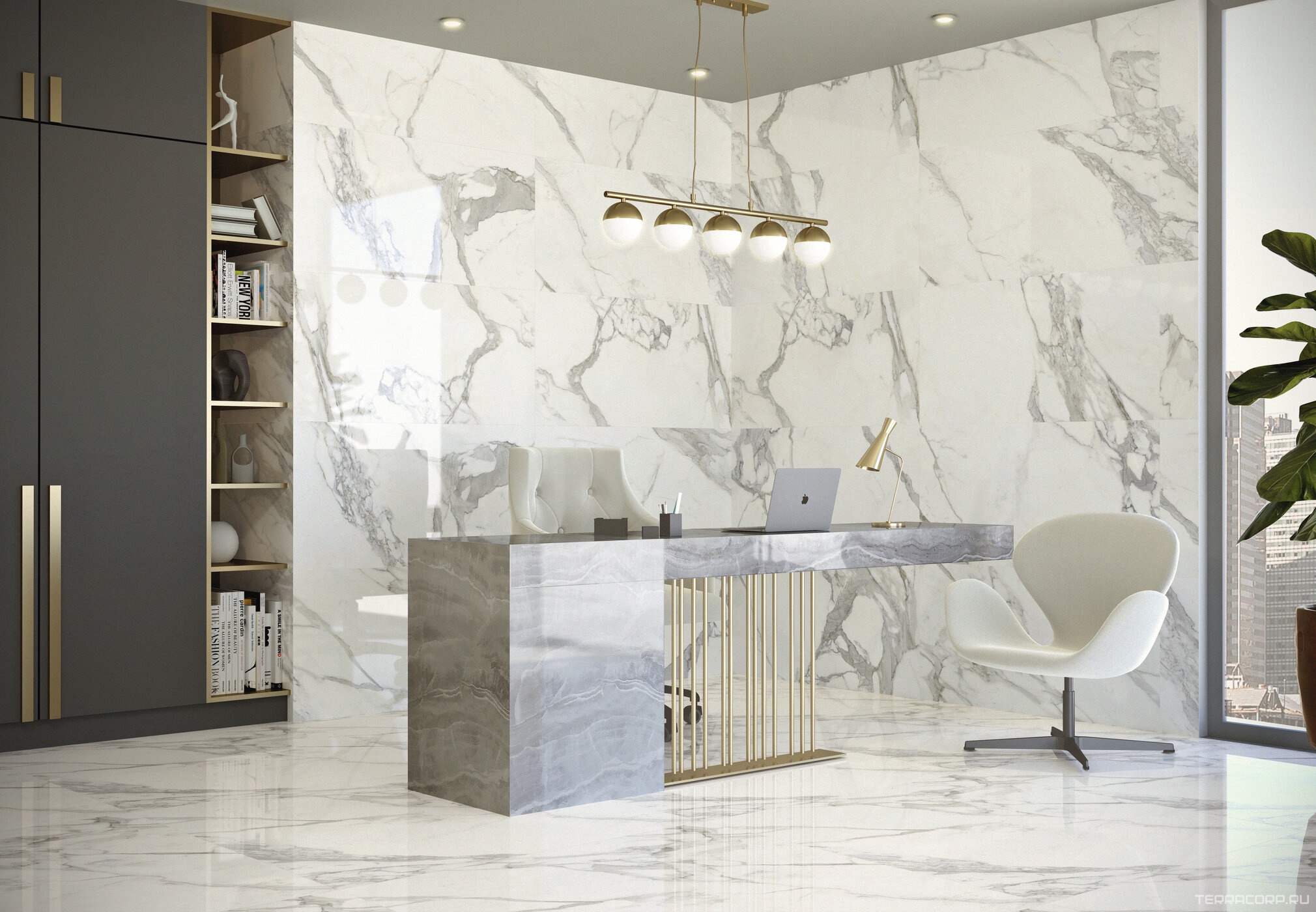 Керамогранит Benadresa Medici White Natural 60x120 Белый, фото 2