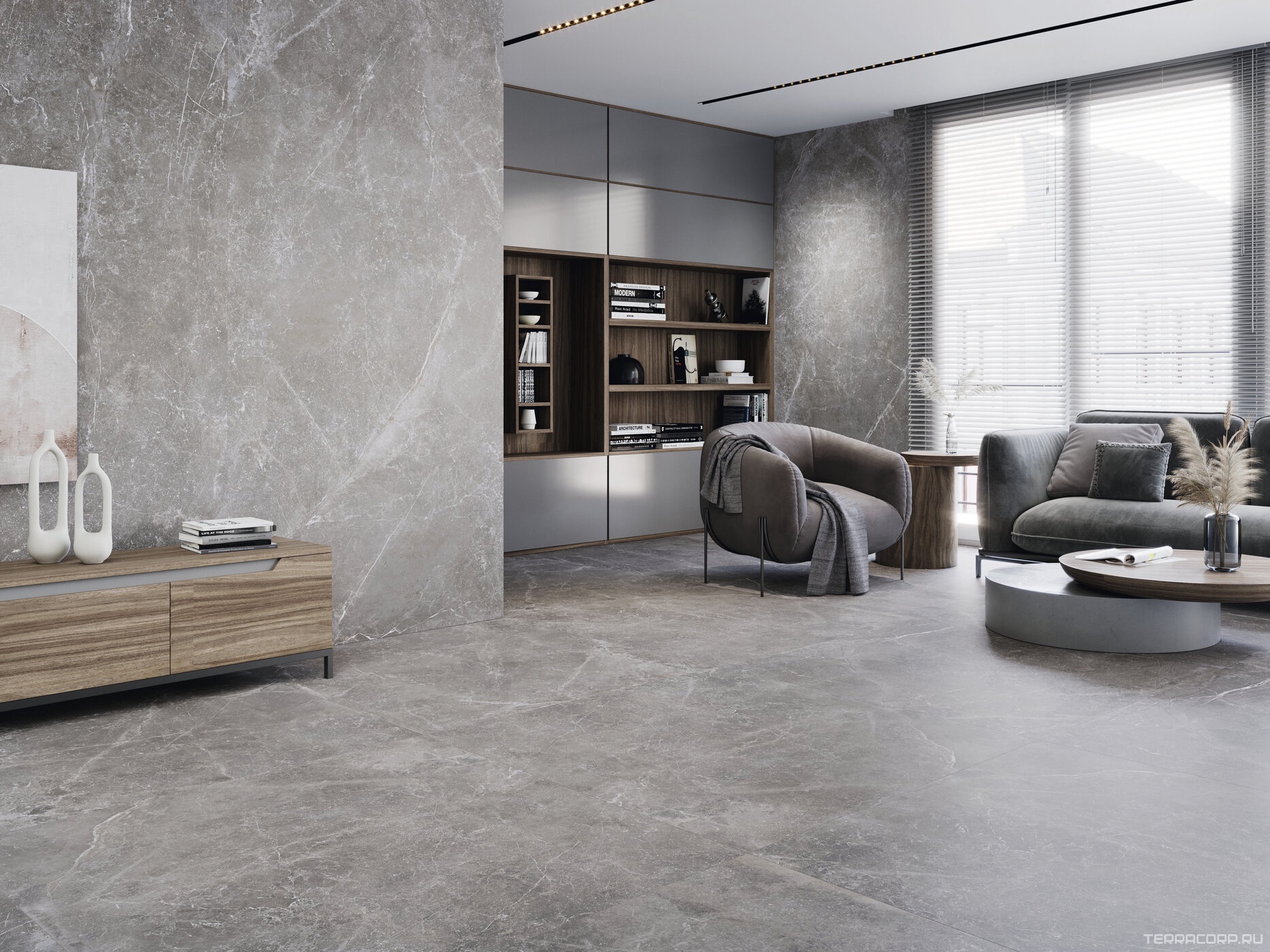 Керамогранит Benadresa Pietra Antica Grigio 80x80 Серый, фото 2