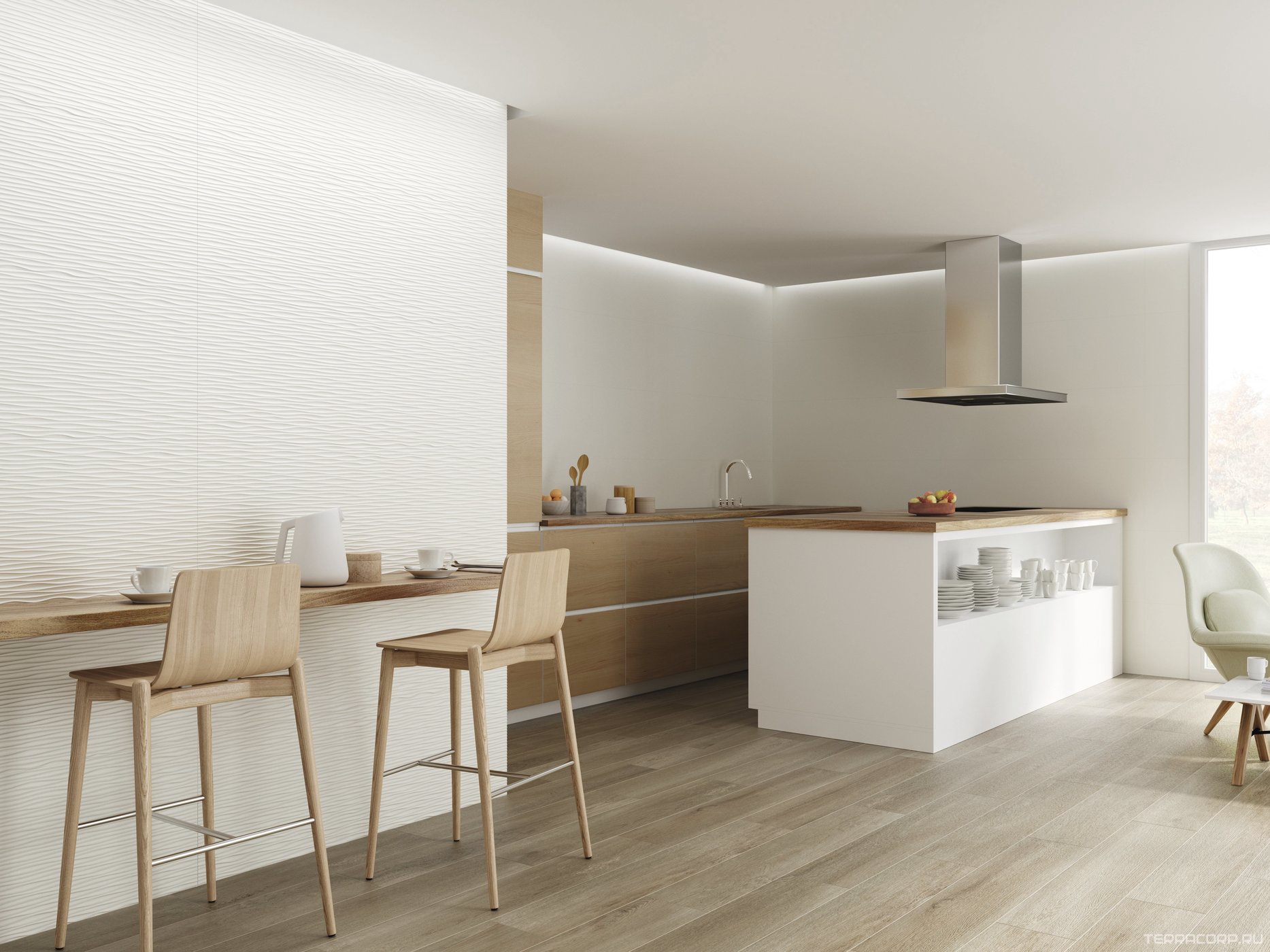Керамическая плитка Benadresa Stryn Tonn White 40x120 Белый, фото 1