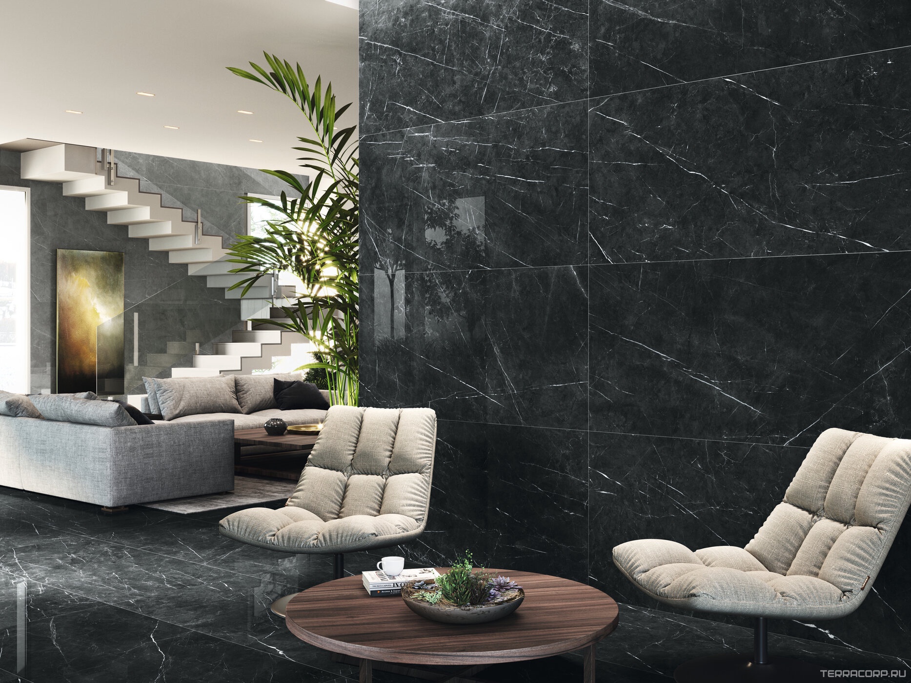 Керамогранит Benadresa Tessino Black Pulido 60x120 Черный, фото 1