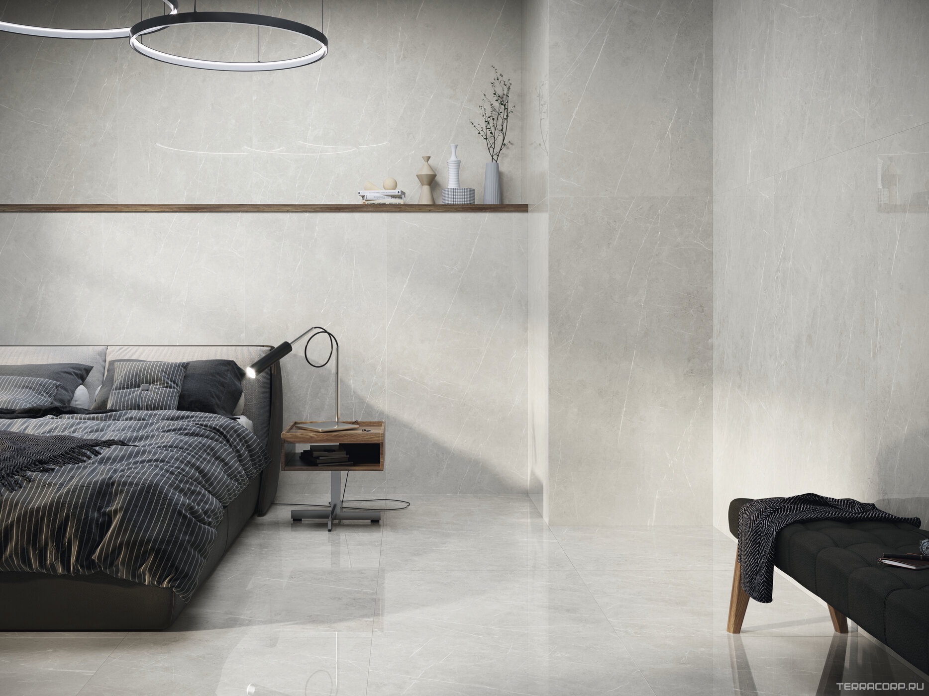 Керамогранит Benadresa Tessino Smoke Natural 6 mm 120x260 Черный, фото 1