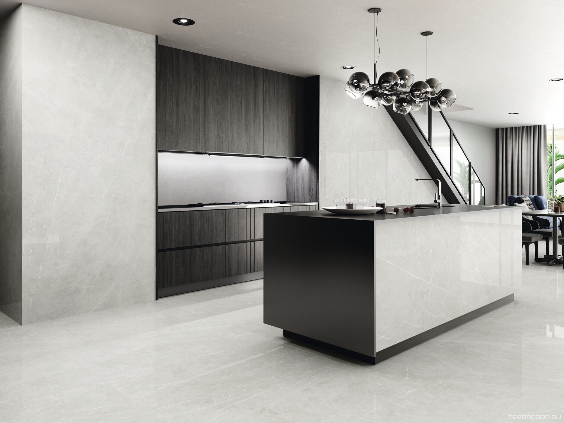 Керамогранит Benadresa Tessino Smoke Natural 6 mm 120x260 Черный, фото 2