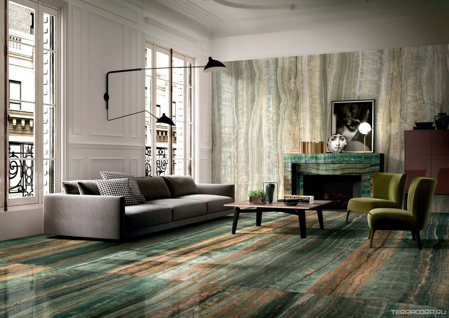 Керамогранит Florim Magnum Eccentric Luxe Mint Glossy 120x280 Зеленый, фото 1