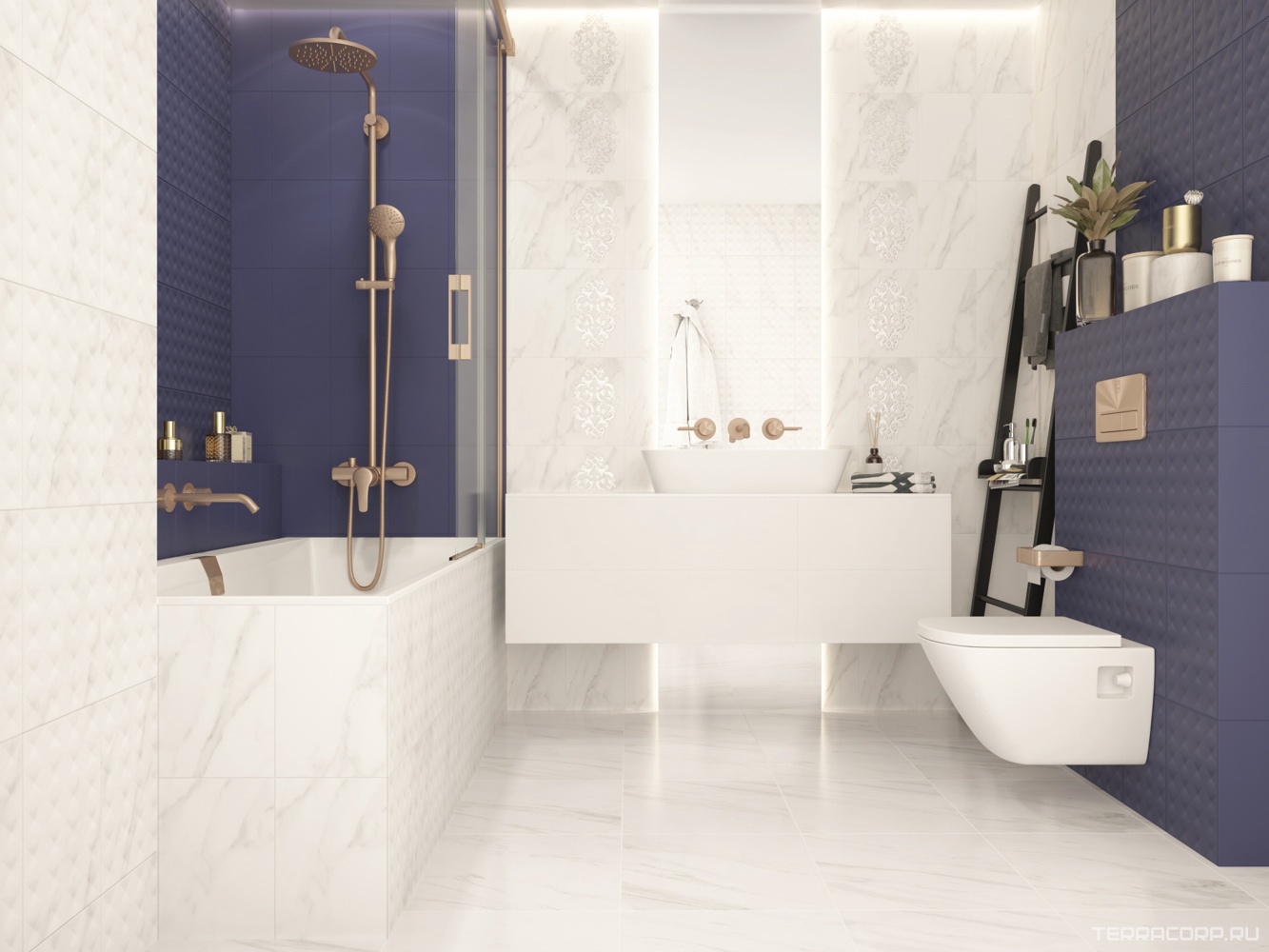 Керамическая плитка Unitile Сапфир св декор 01 20x30 Белый, фото 1