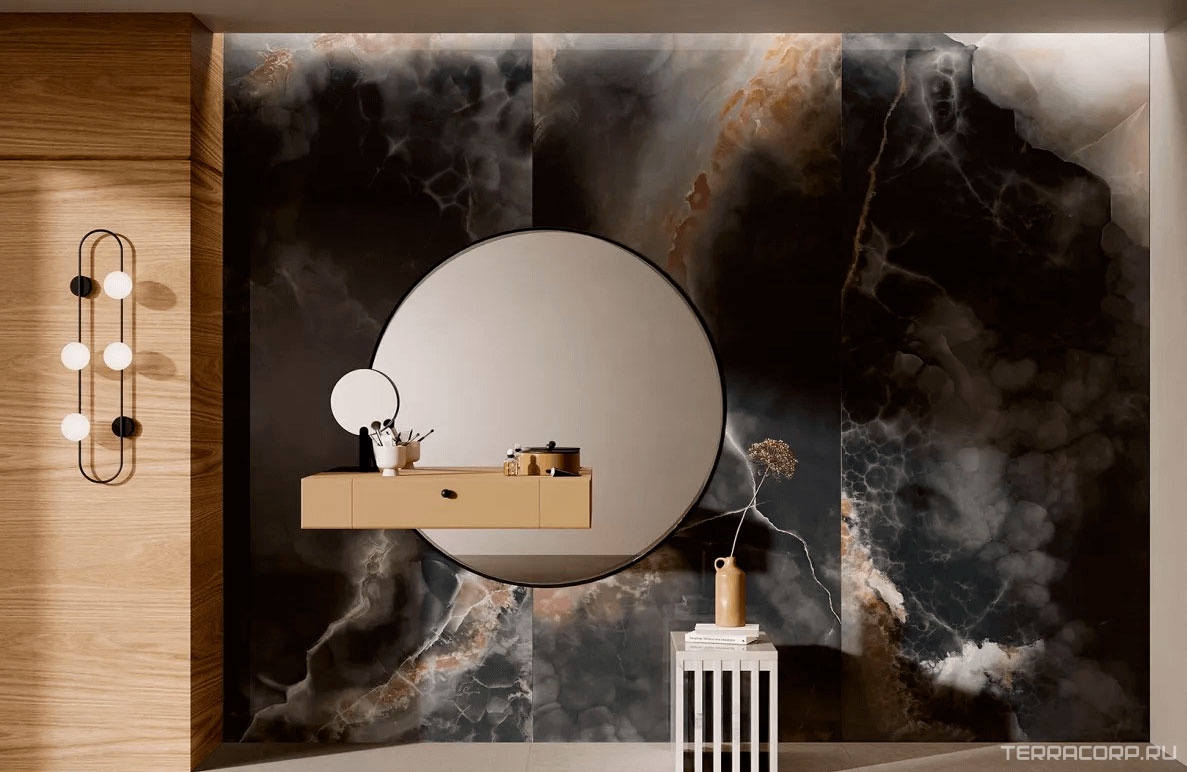 Керамогранит COEM ceramiche Onice Effect Deep Dark pol.( п.п.) 120x120 Коричневый, фото 1