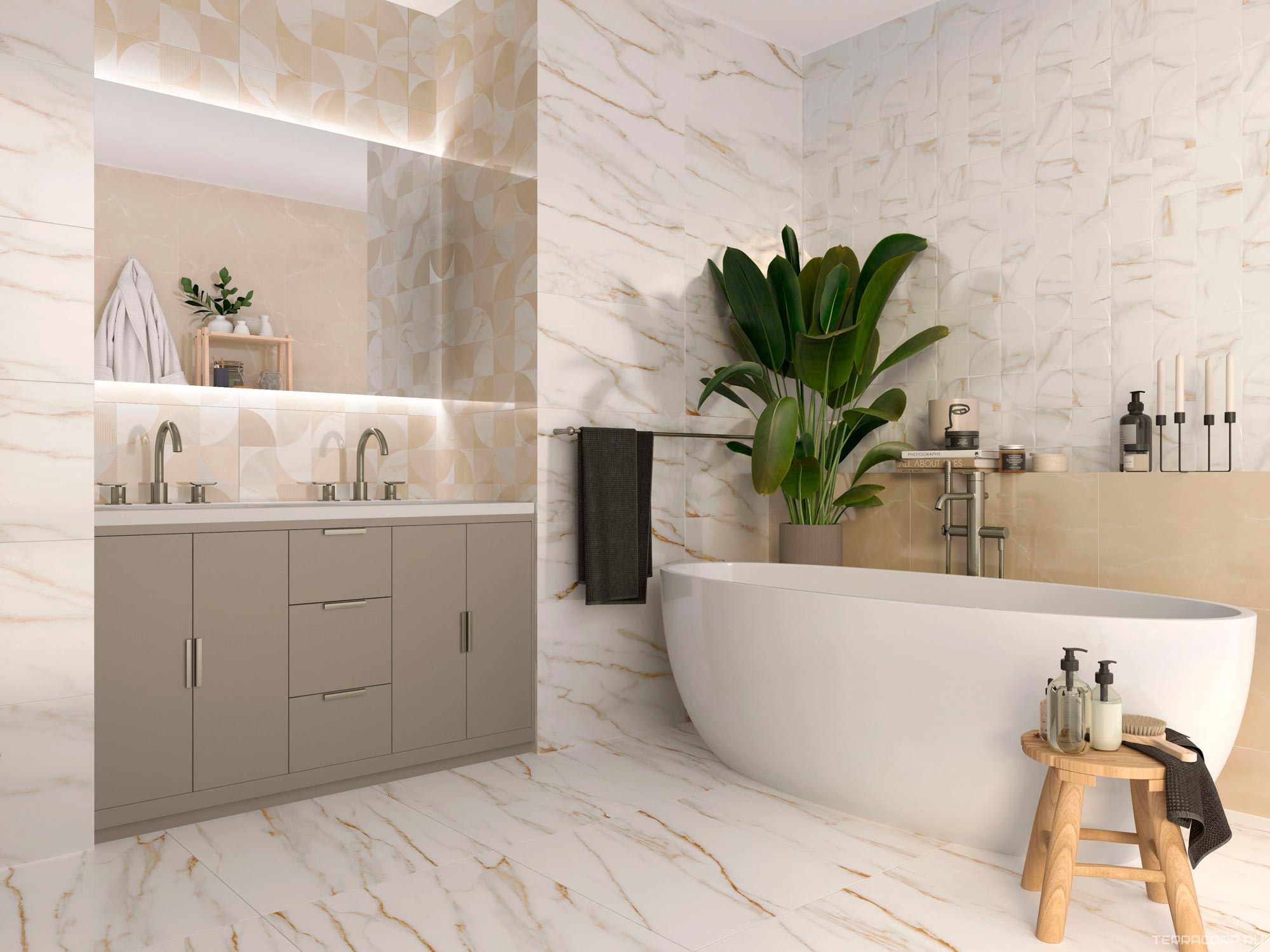 Керамогранит Gracia ceramica Marmaris white PG 01 45x45 Белый, фото 1
