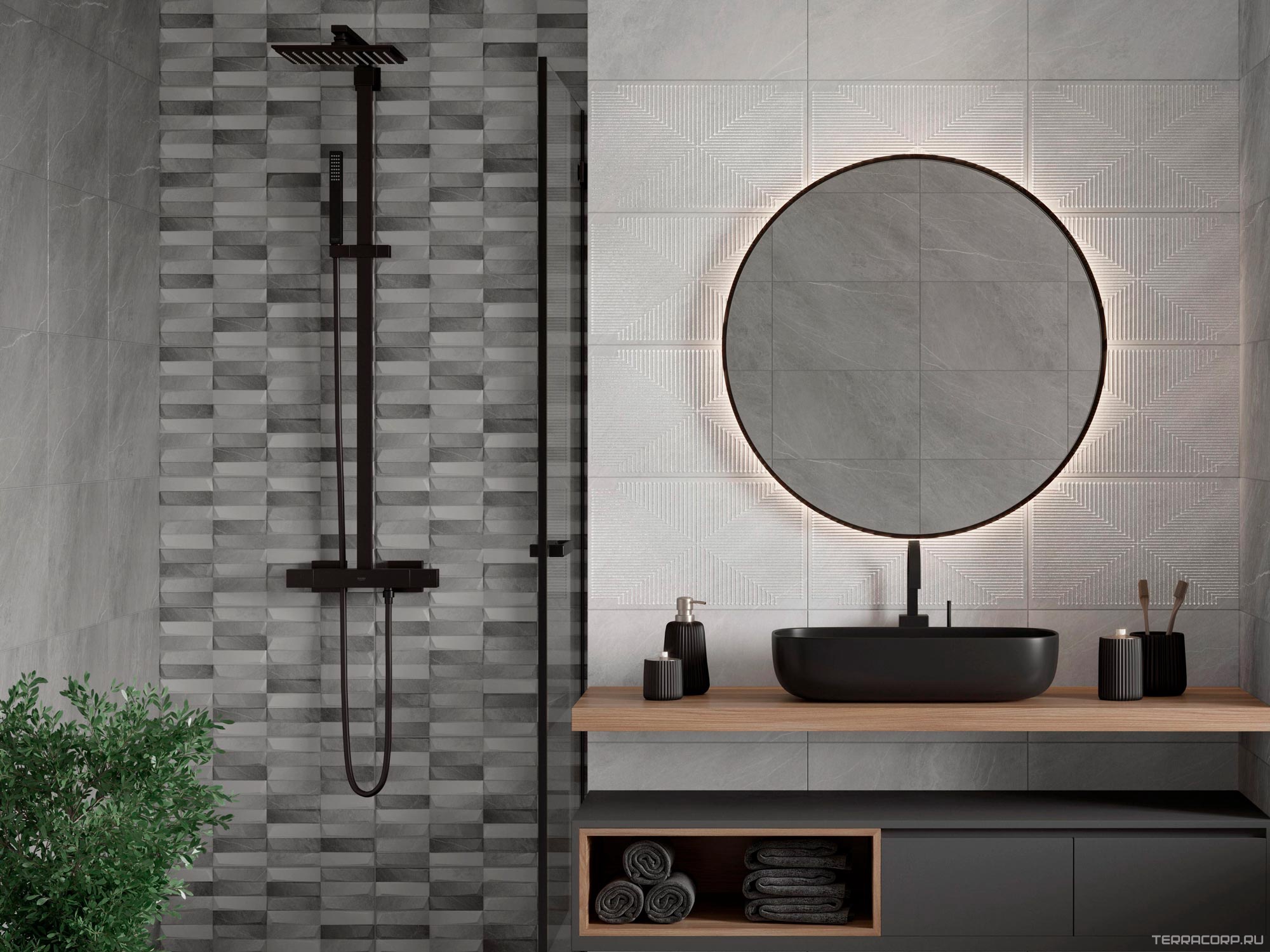 Керамическая плитка Gracia ceramica Magma grey decor 01 30x50 Серый, фото 1