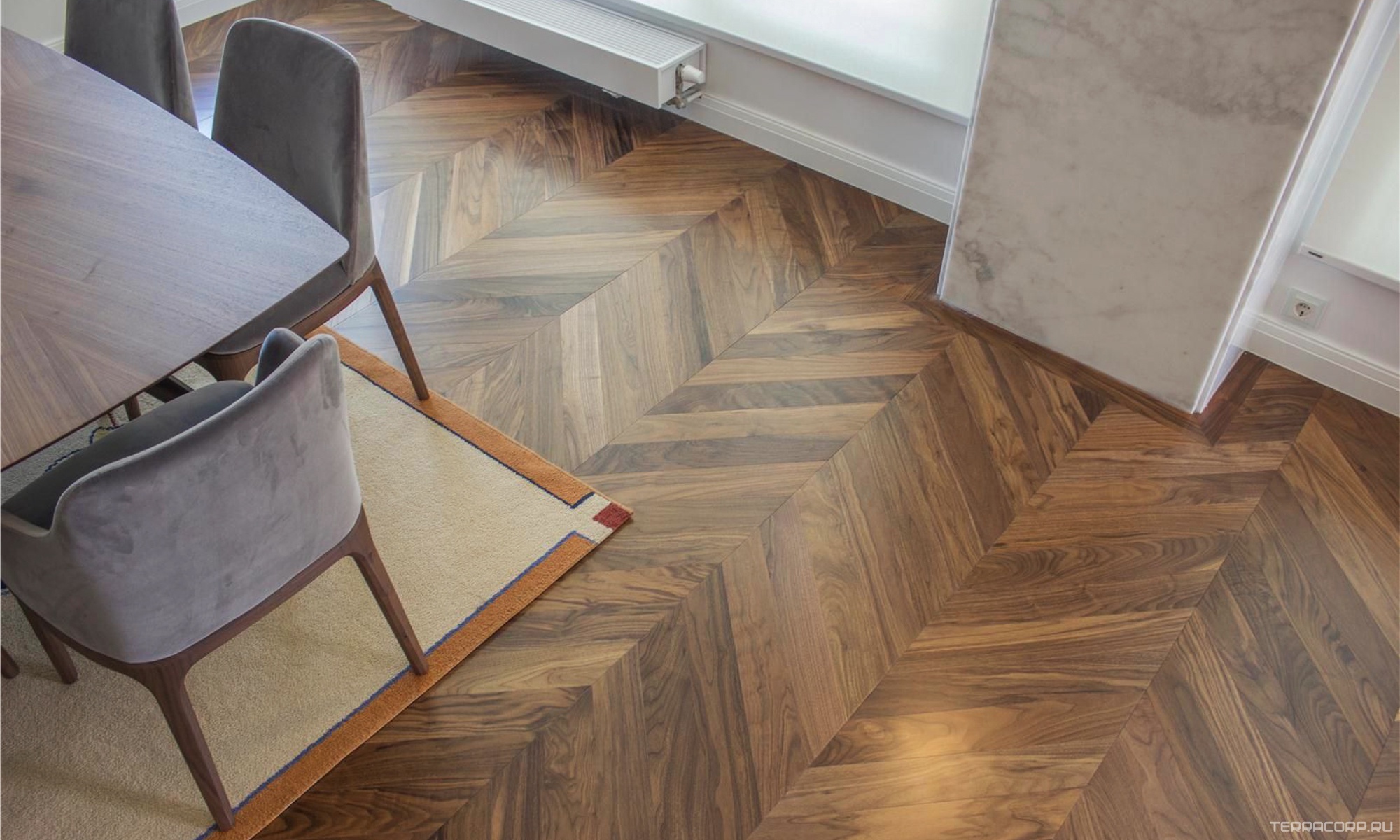 Керамогранит Alpas Euro Alacia Chevron Classic 8x45 Коричневый, фото 1