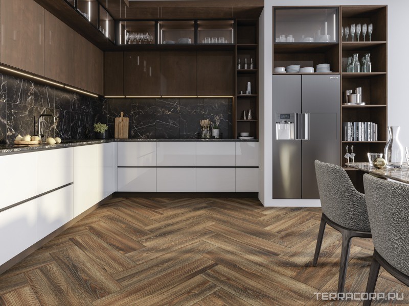 Керамогранит Cersanit Prime Глаз. керамогранит Wood Concept темно-коричневый ректификат 21,8x89,8 XX Коричневый, фото 1
