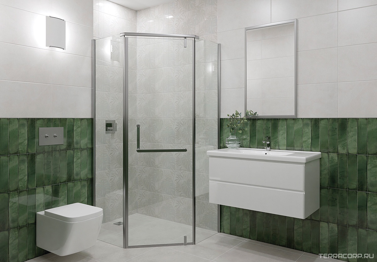 Керамическая плитка Azori Bricks green 31.5x63 Зеленый, фото 1