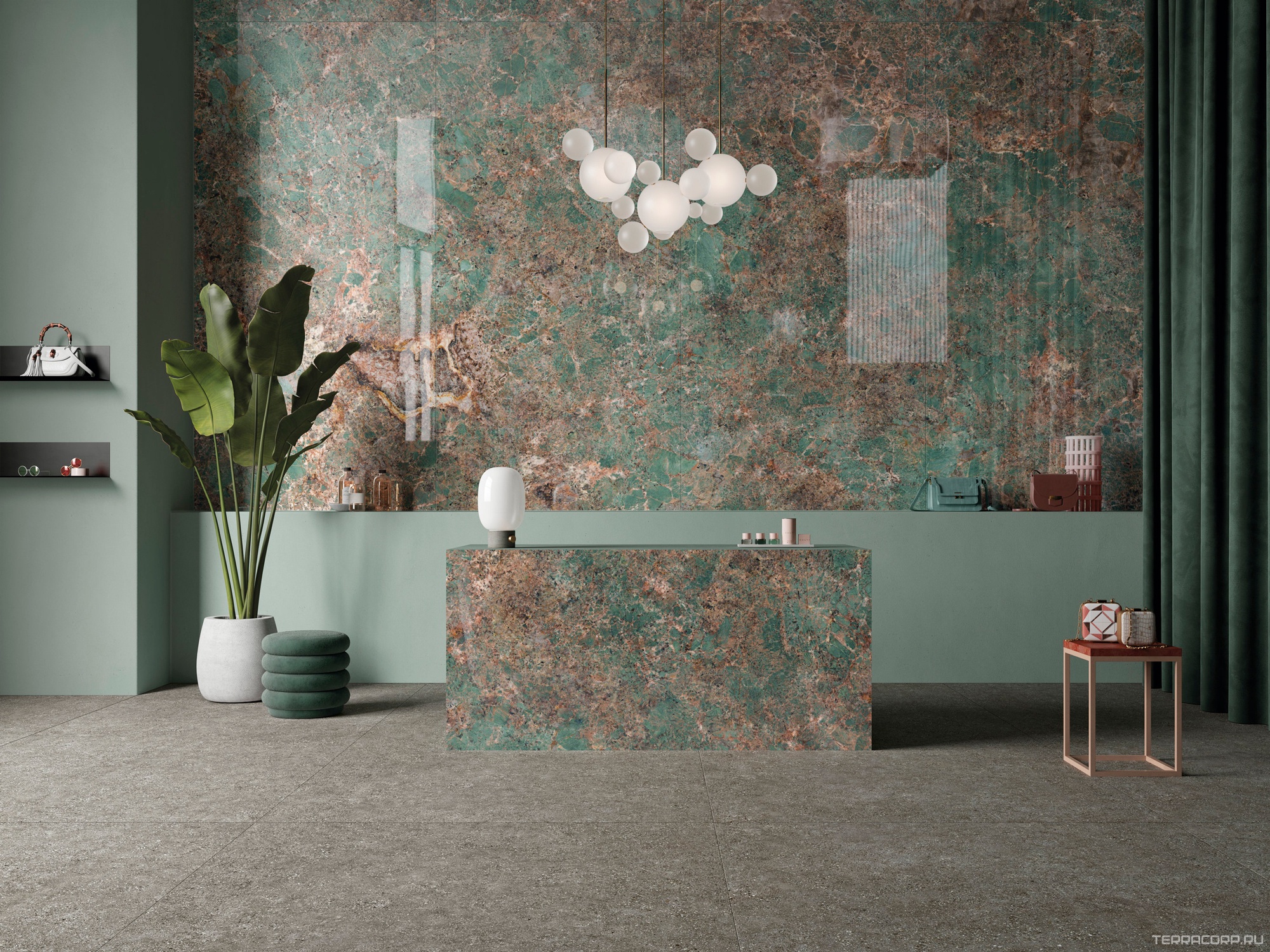 Керамогранит Ariostea Ultra Marmi Amazonite Lucidato (Shiny) 6 mm 150x300 Комбинированный, фото 1