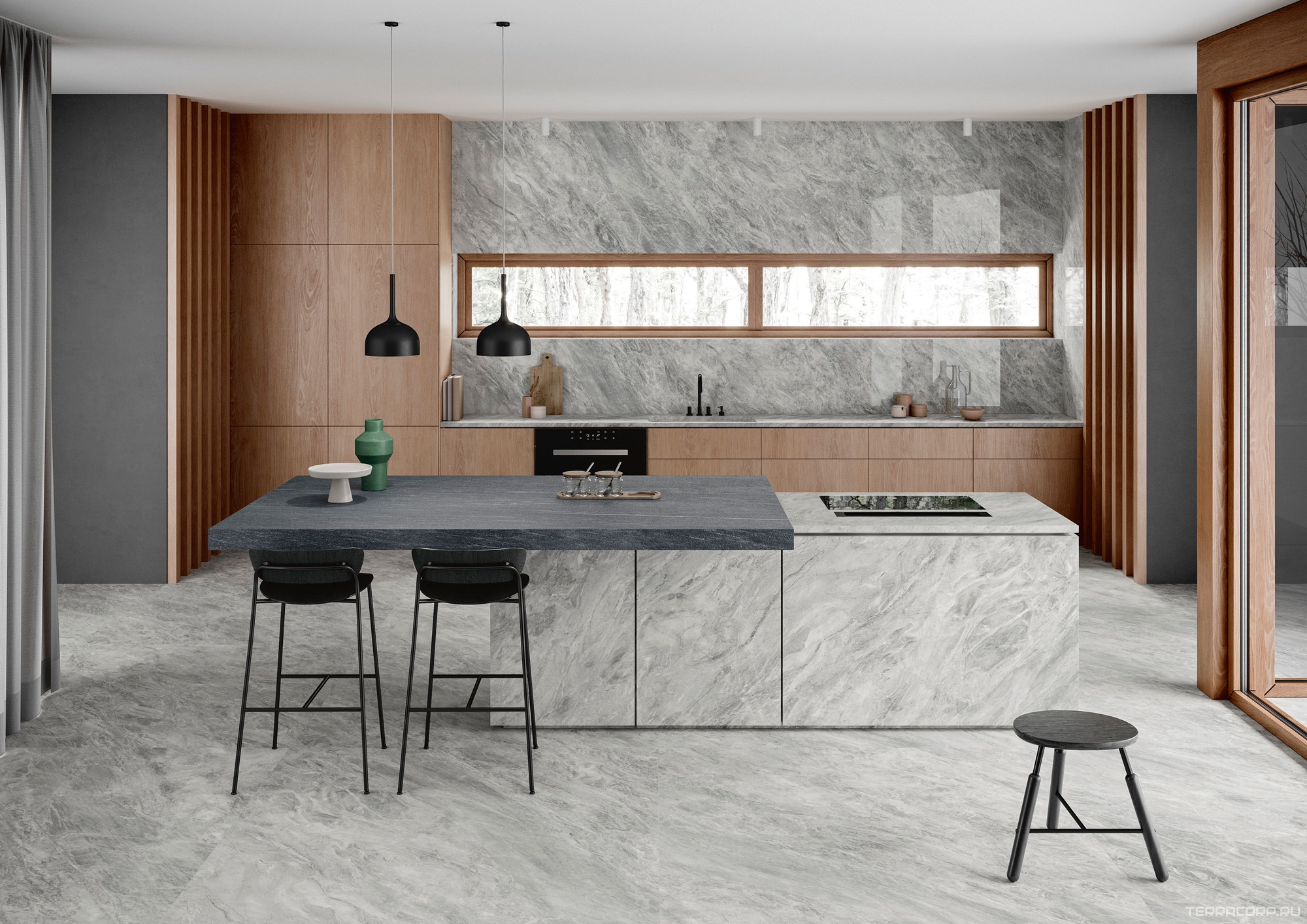 Керамогранит Ariostea Ultra Marmi Bardiglio Chiaro Prelucidato (Soft) 6 mm 150x300 Серый, фото 1