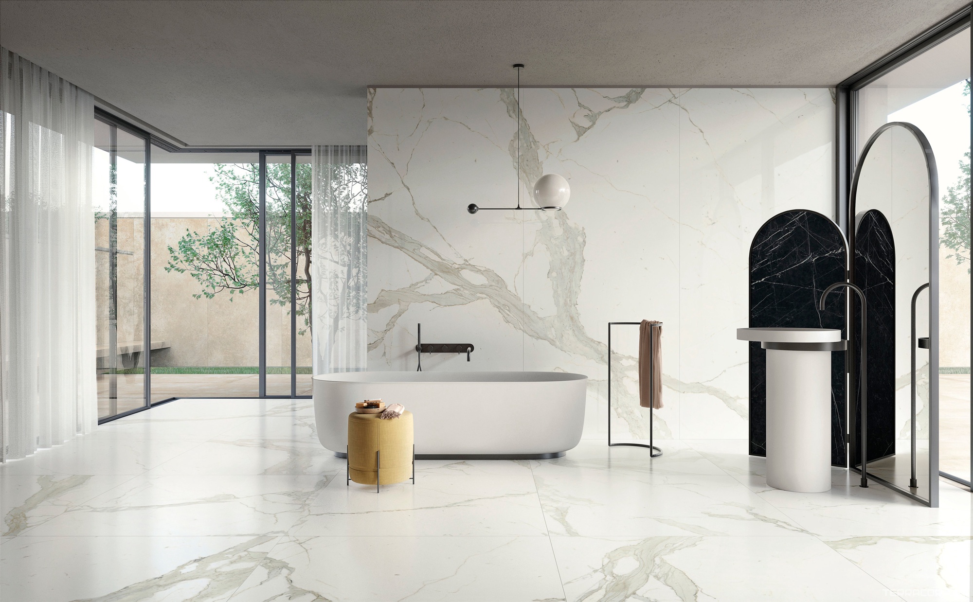 Керамогранит Ariostea Ultra Marmi Bianco Calacatta Lev Silk 6 mm ZZ150x300 Белый, фото 1