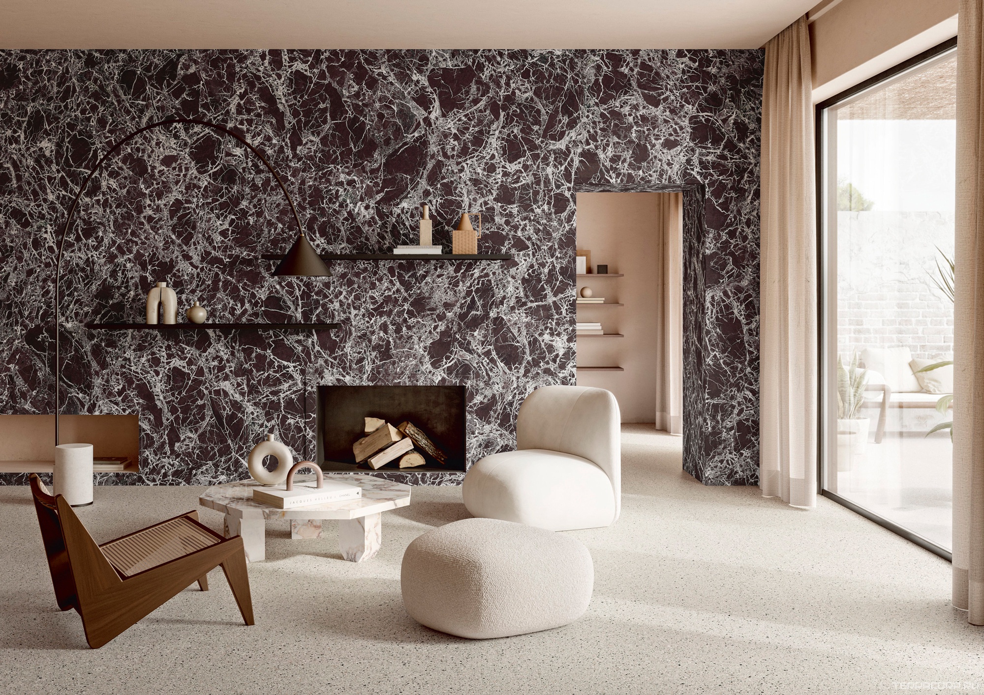 Керамогранит Ariostea Ultra Marmi Rosso Imperiale Luc 6 mm 150x150 Розовый, фото 1