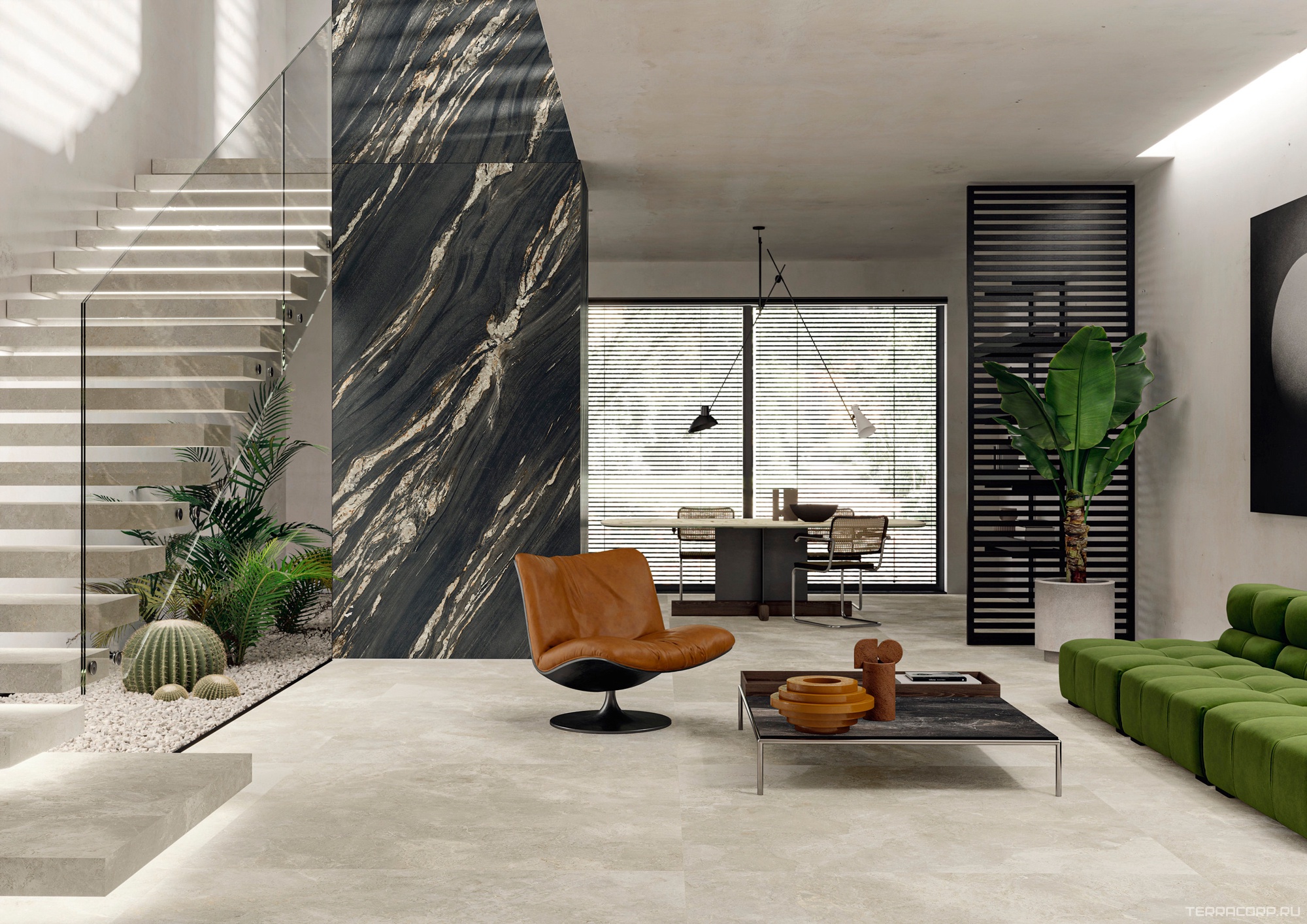 Керамогранит Ariostea Ultra Pietre White Ocean Prelucidato (Soft) 150x300 Синий, фото 1