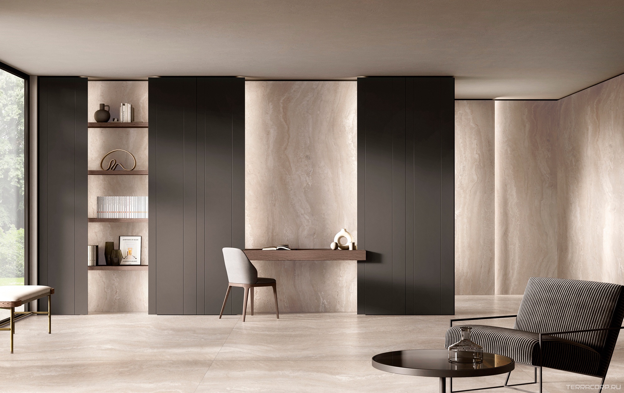Керамогранит Florim Authentic Luxe Pearl Travertine Matte 60х120 Бежевый, фото 1
