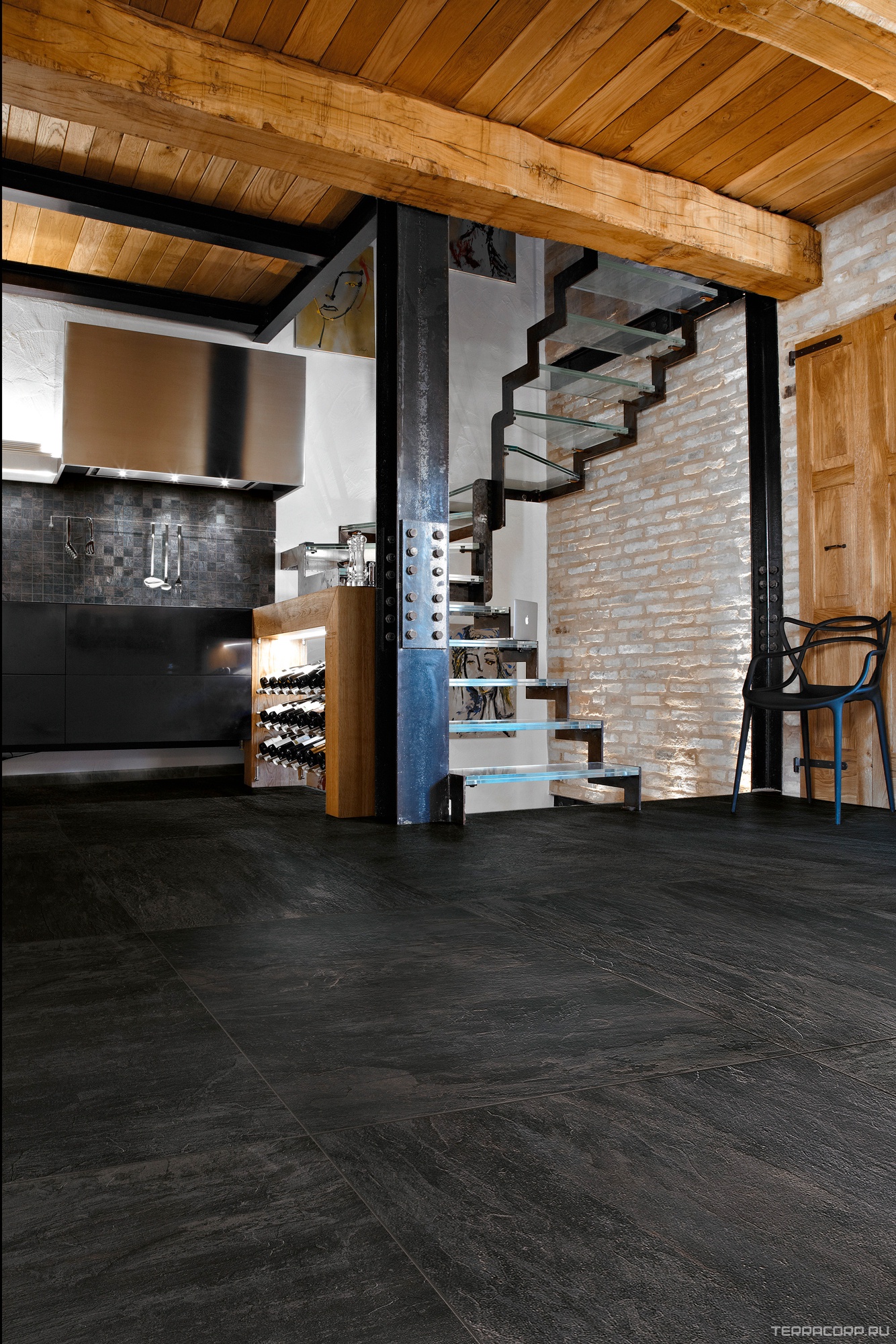 Керамогранит Florim Magnum Ardoise Ardoise Noir Matte 120x240 Черный, фото 1