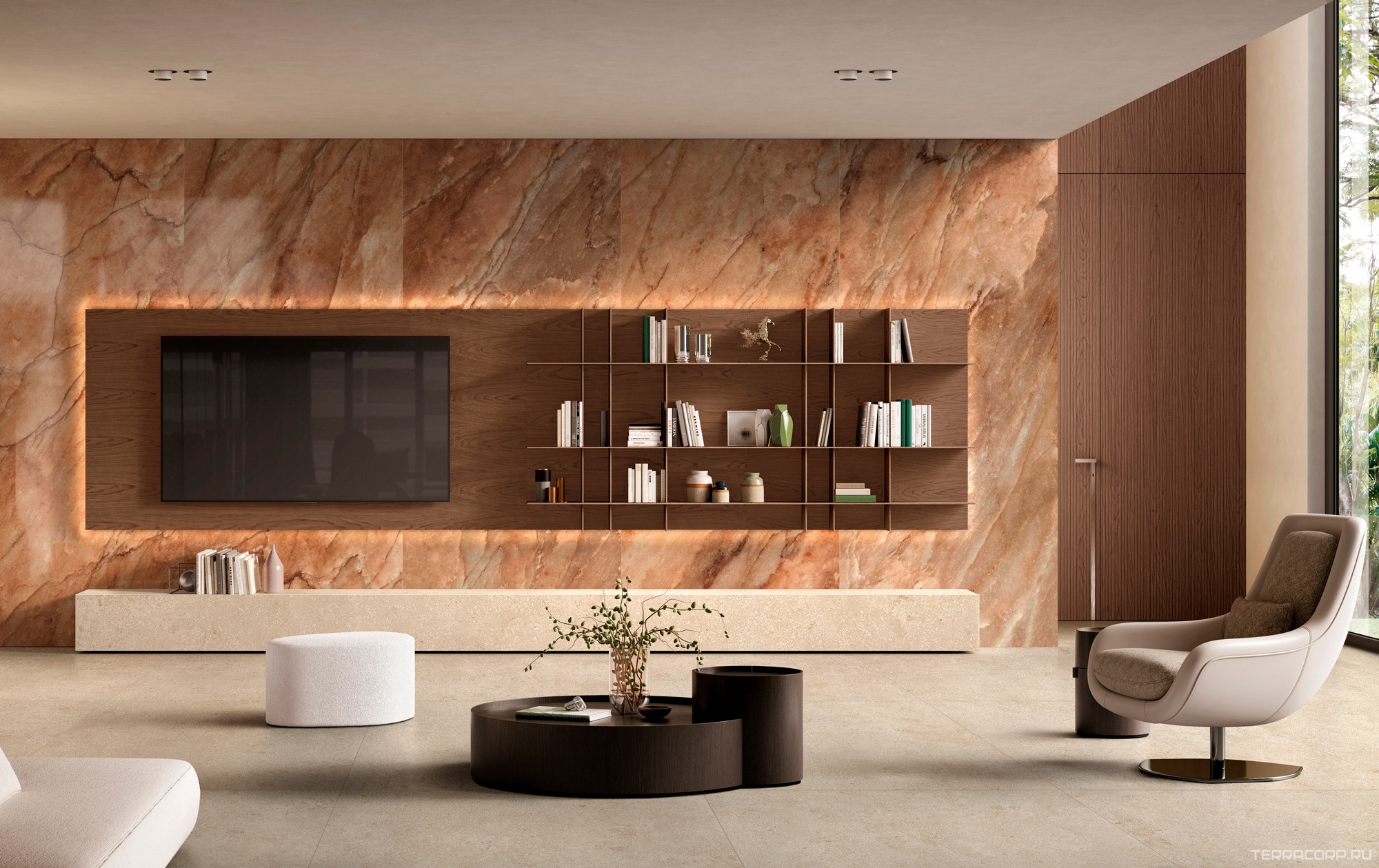 Керамогранит Florim Magnum Authentic Luxe Stone Montpellier Matte Leather 120x280 Бежевый, фото 2