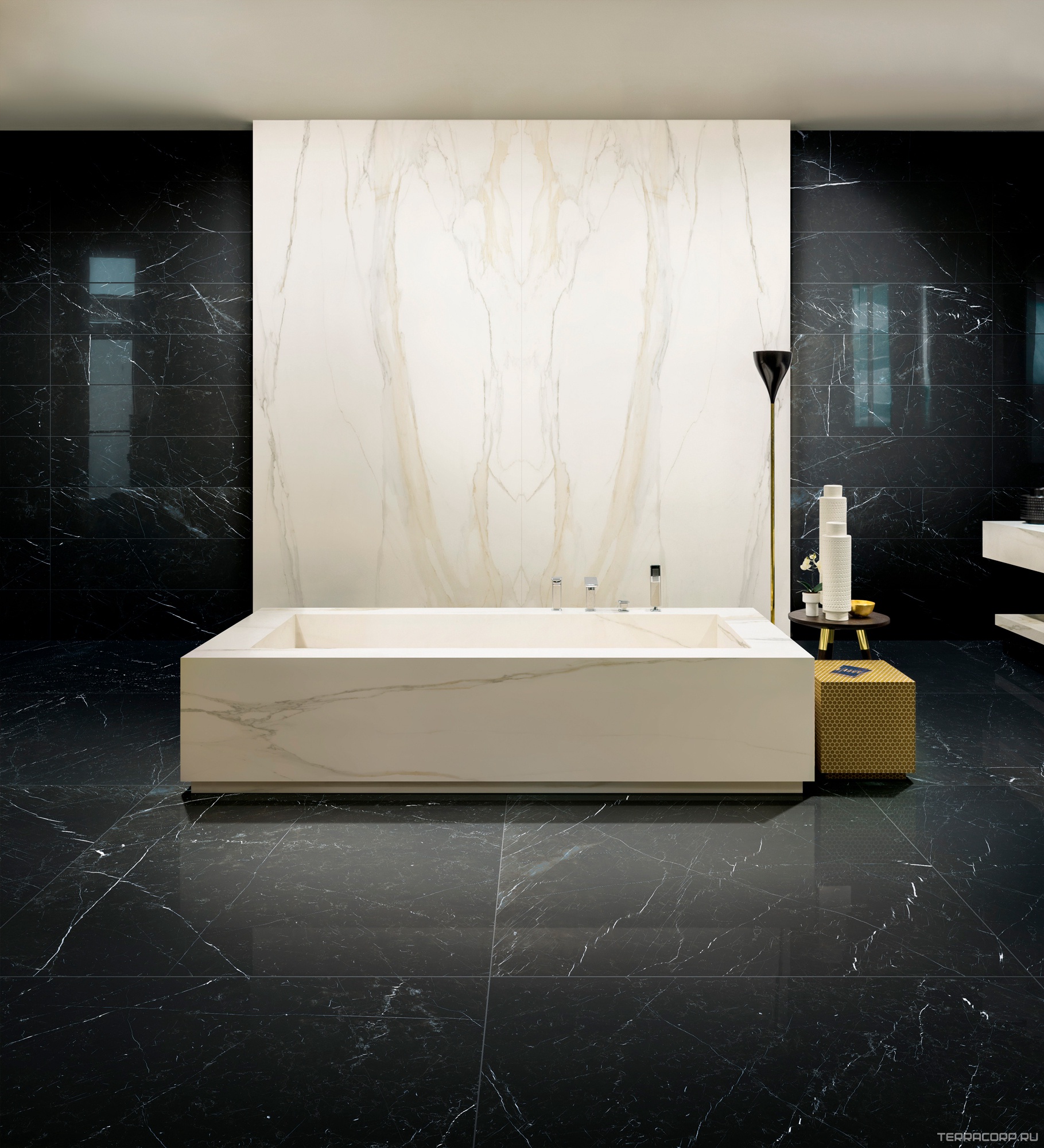 Керамогранит Florim Magnum I Classici di Rex Marquinia Glossy 120x120 Черный, фото 1
