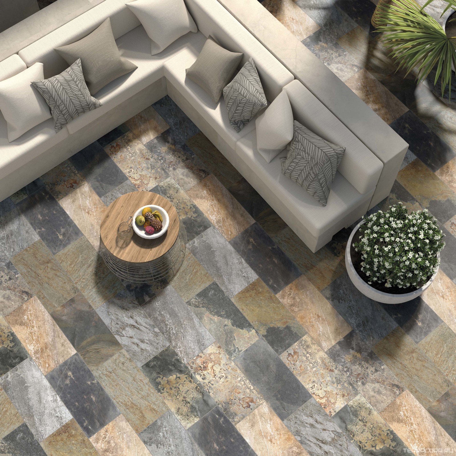 Керамогранит Dado Ceramica Pietrone Roccione Roccione OUT 31х62 Комбинированный, фото 3