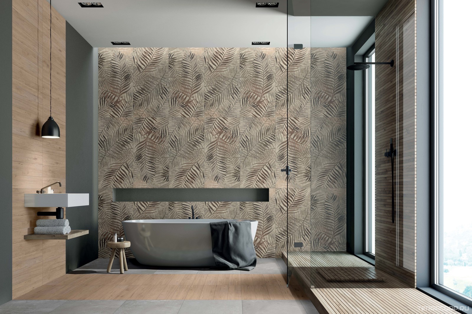 Керамогранит Dado Ceramica Wallpapers Bronze Fern (mix 2) rett 60x120 Комбинированный, фото 2