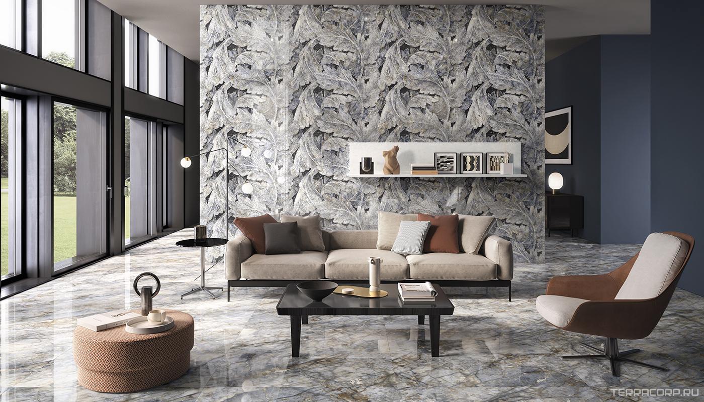 Керамогранит Emil Ceramica Tele Di Marmo Revolution Blu Ande Full Lap ZZ60x120 Серый, фото 2