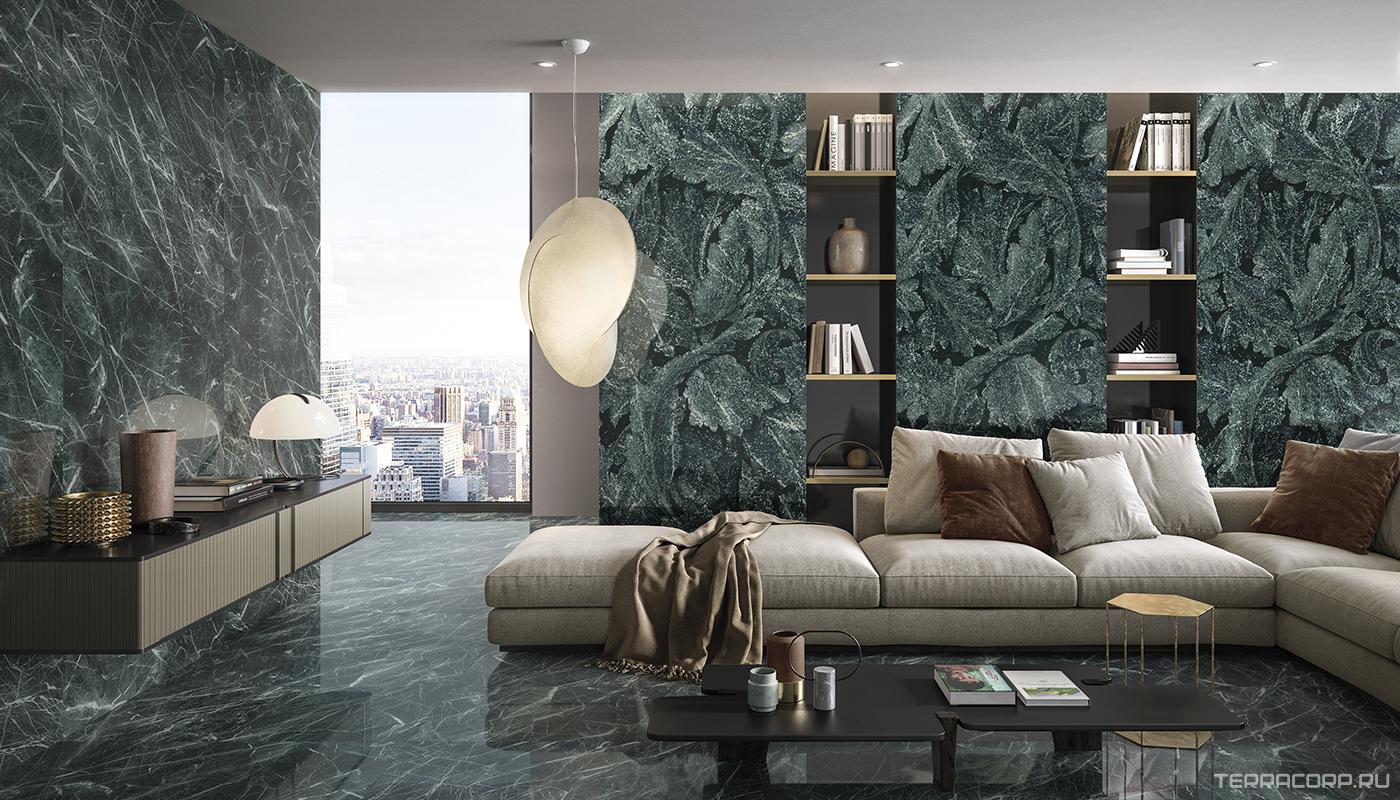 Керамогранит Emil Ceramica Tele Di Marmo Revolution Acanto verde saint denis Lap ZZ60x120 Комбинированный, фото 1