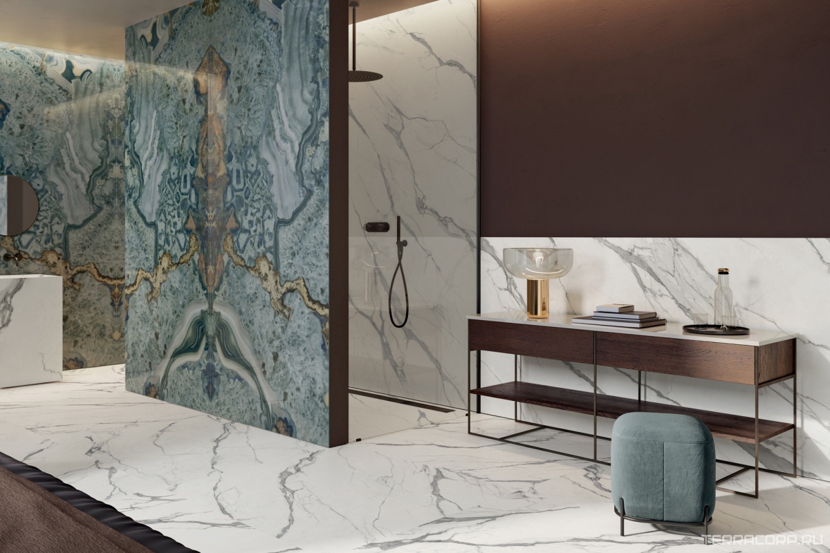 Керамогранит Gardenia Orchidea La Marmoteca Statuario Premium Lux 120x280 Белый, фото 2
