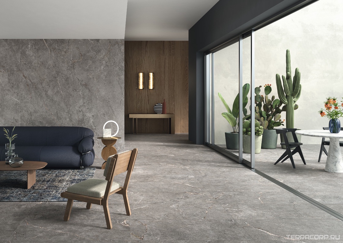 Керамогранит Lea Ceramiche Anthology Slimtech Anthology 04 Gray Nat 120x278 Серый, фото 3