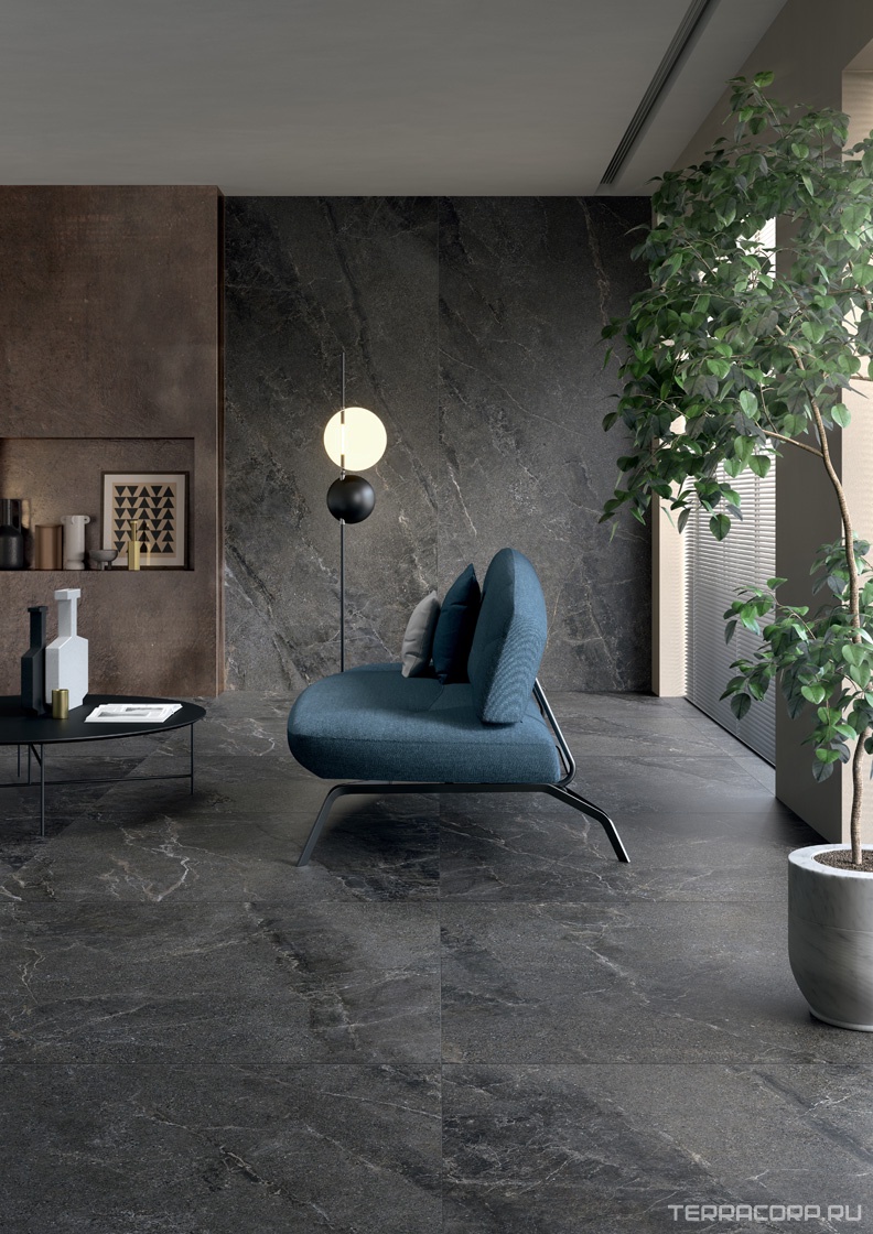 Керамогранит Lea Ceramiche Anthology Slimtech Anthology 05 Dark Nat 120x278 Черный, фото 1