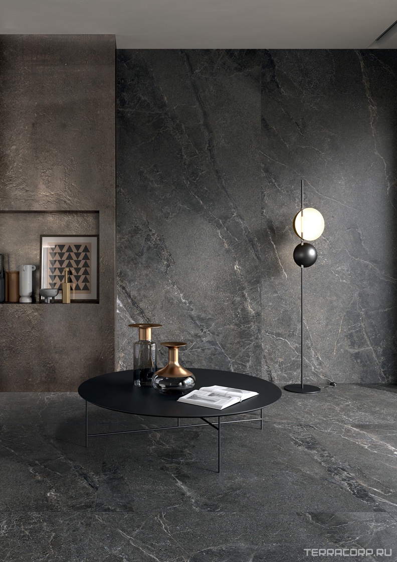 Керамогранит Lea Ceramiche Anthology Slimtech Anthology 05 Dark Nat 120x278 Черный, фото 2