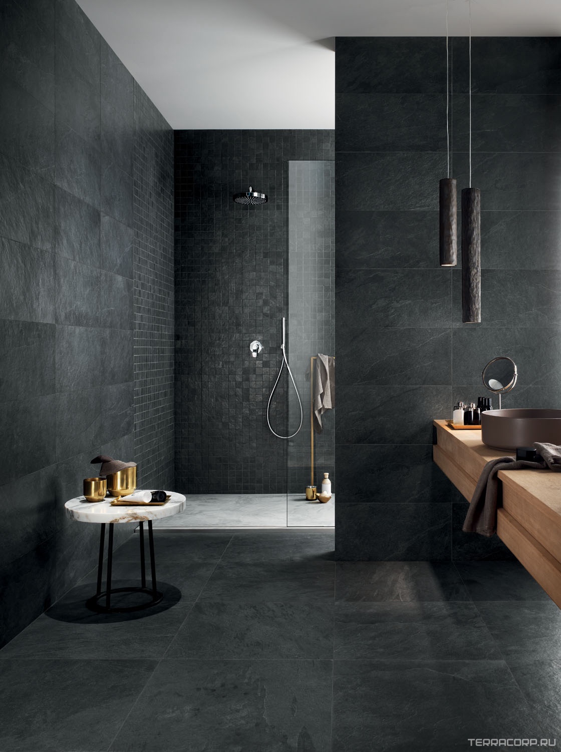 Керамогранит Lea Ceramiche Waterfall Dark Flow Nat RT ZZ60x60 Черный, фото 2