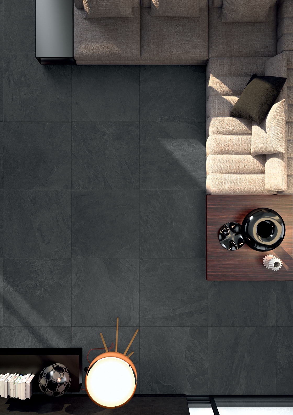 Керамогранит Lea Ceramiche Waterfall Dark Flow Nat RT ZZ60x60 Черный, фото 1