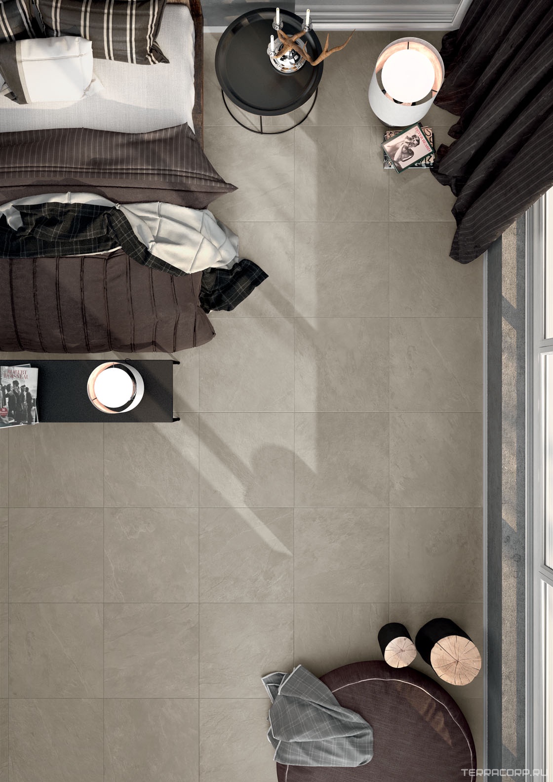 Керамогранит Lea Ceramiche Waterfall Ivory Flow Nat RT 90x90 Серый, фото 3