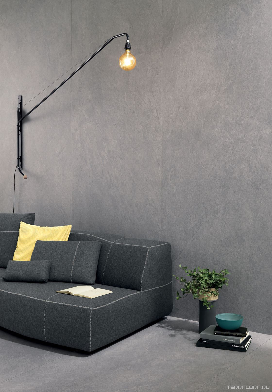 Керамогранит Lea Ceramiche Waterfall Slimtech Silver Flow Nat 5plus 100x300 Серый, фото 4
