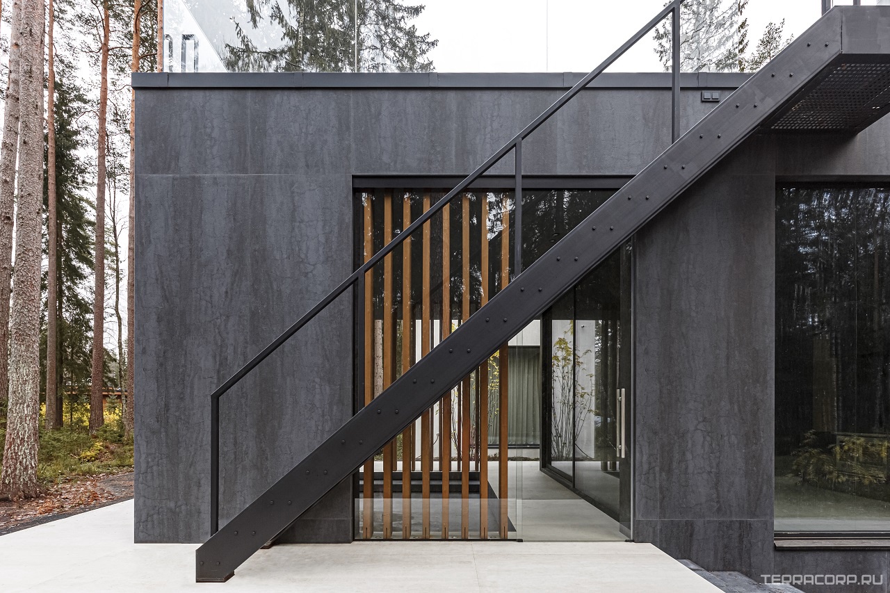 Керамогранит Laminam Rus I Naturali Pietre Pietra Di Savoia Antracite Bocciardato 3,5 mm 100x300 Черный, фото 6