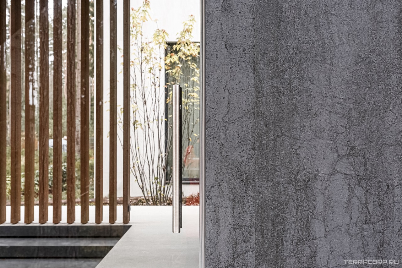 Керамогранит Laminam Rus I Naturali Pietre Pietra Di Savoia Antracite Bocciardato 3,5 mm 100x300 Черный, фото 5