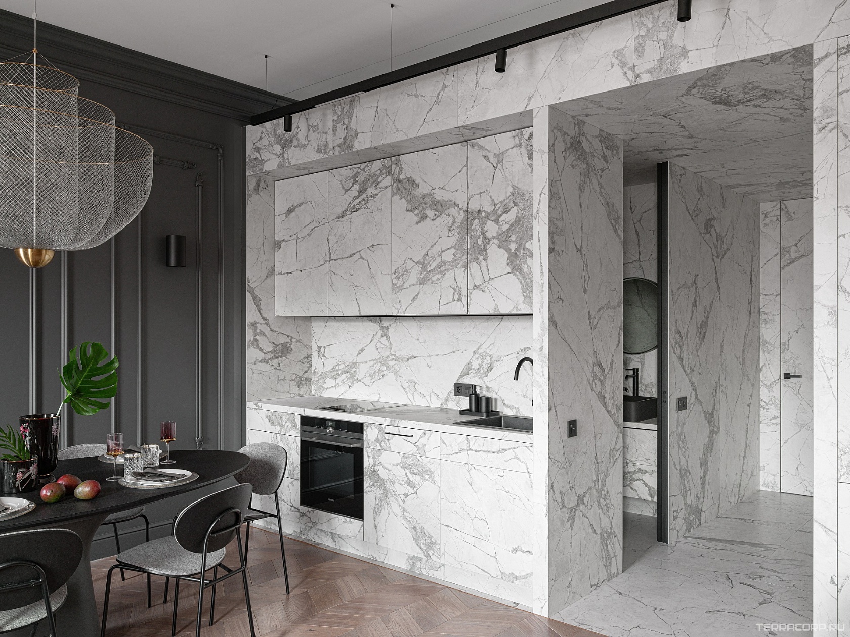 Керамогранит Laminam I Naturali Marmi Invisible White 5,6 ХХ 100x300 Белый, фото 5