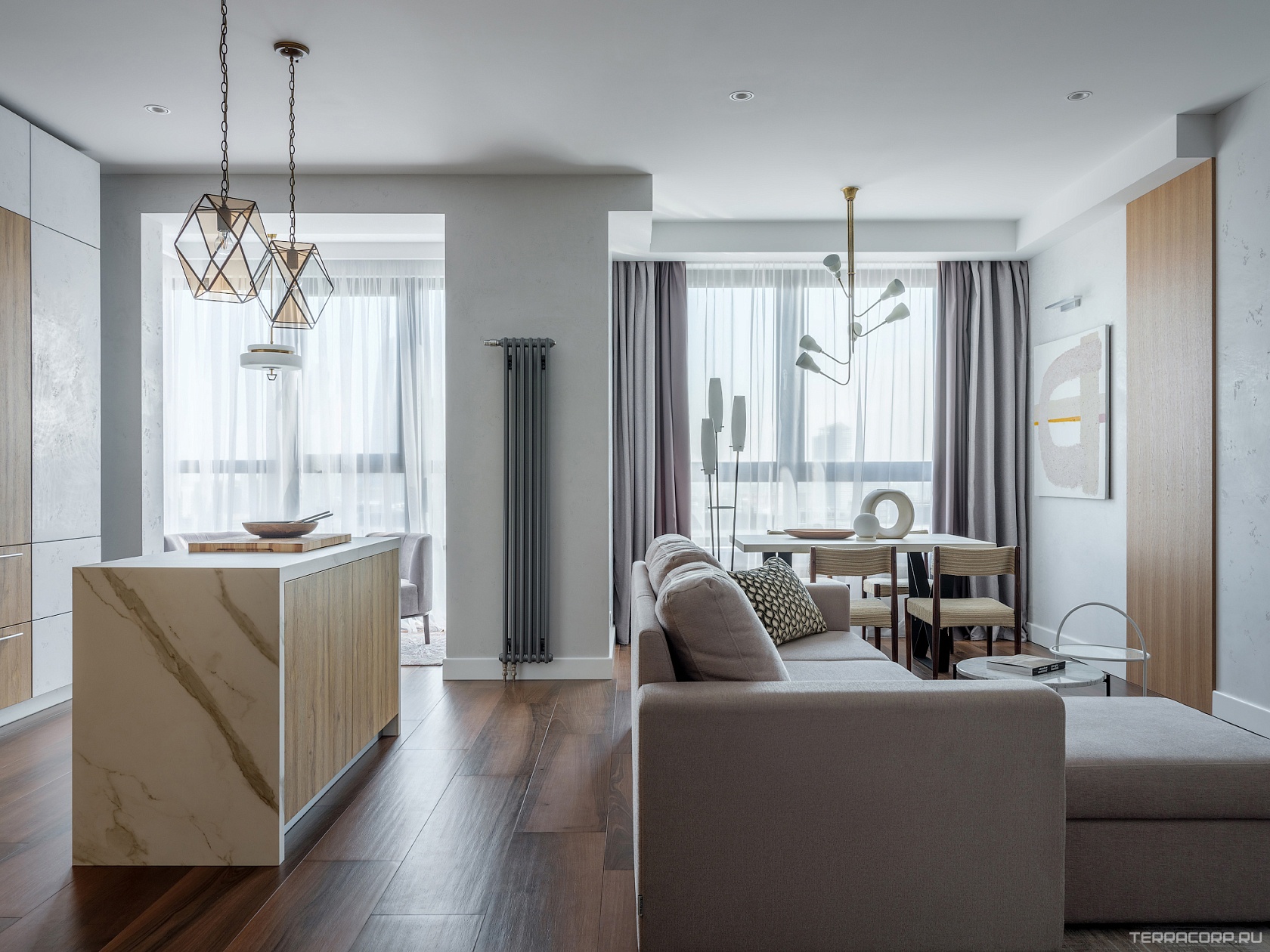 Керамогранит Laminam Rus I Naturali Marmi Calacatta Oro Venato 5,6 mm 100x300 Белый, фото 5
