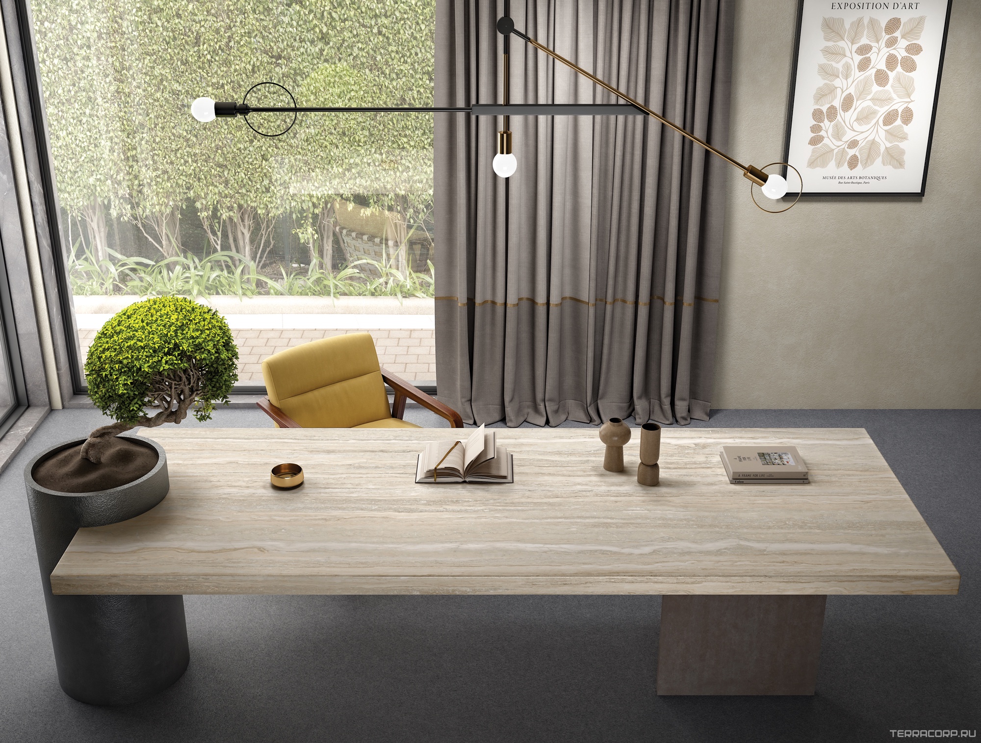 Керамогранит Exterior Ceramica Arch Rock Collection Travertino Crema Milagro Mat 15 mm 80x300 Бежевый, фото 1